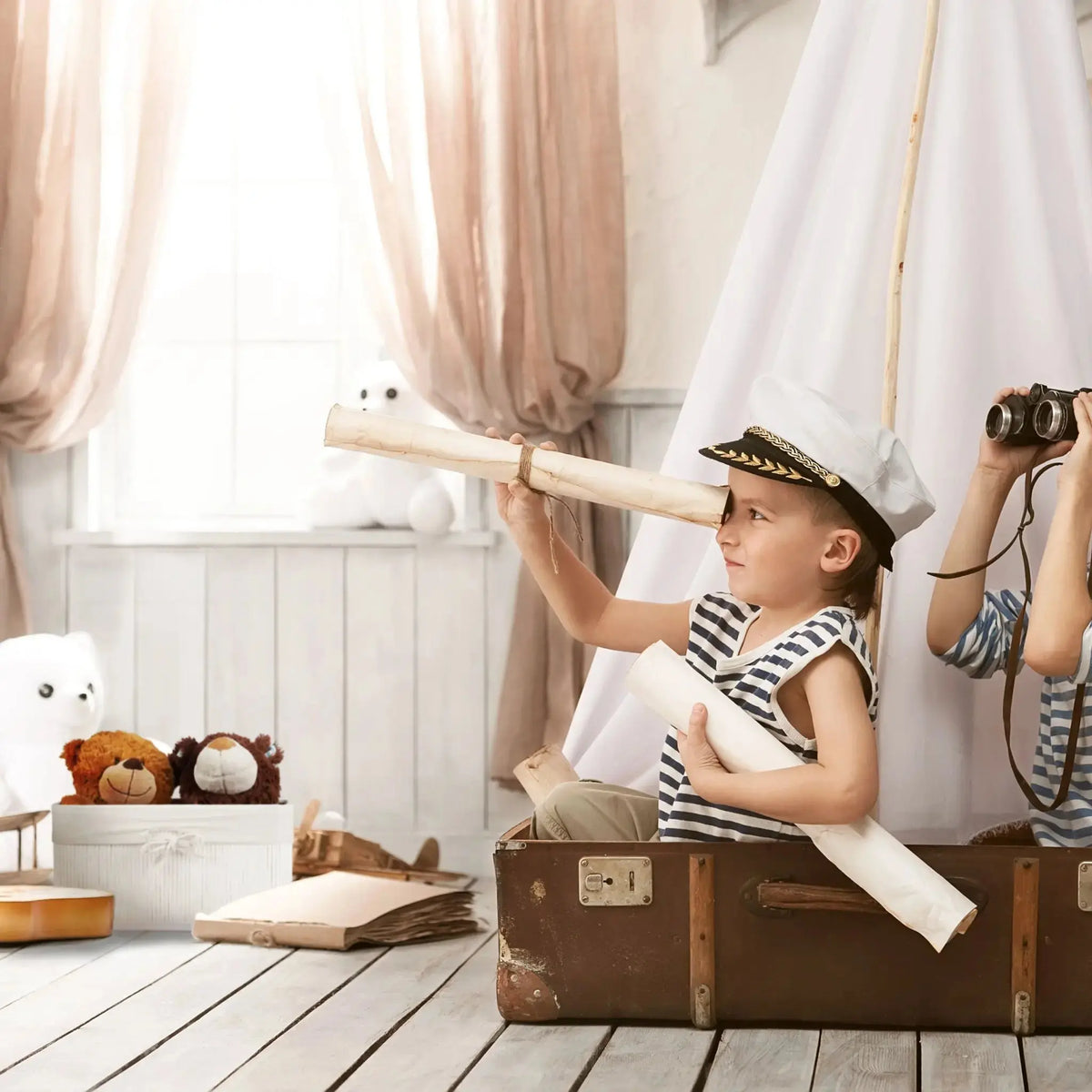 Aufbewahrungskorb 4er-Set Bambus Weiss-Creme von Relaxdays
