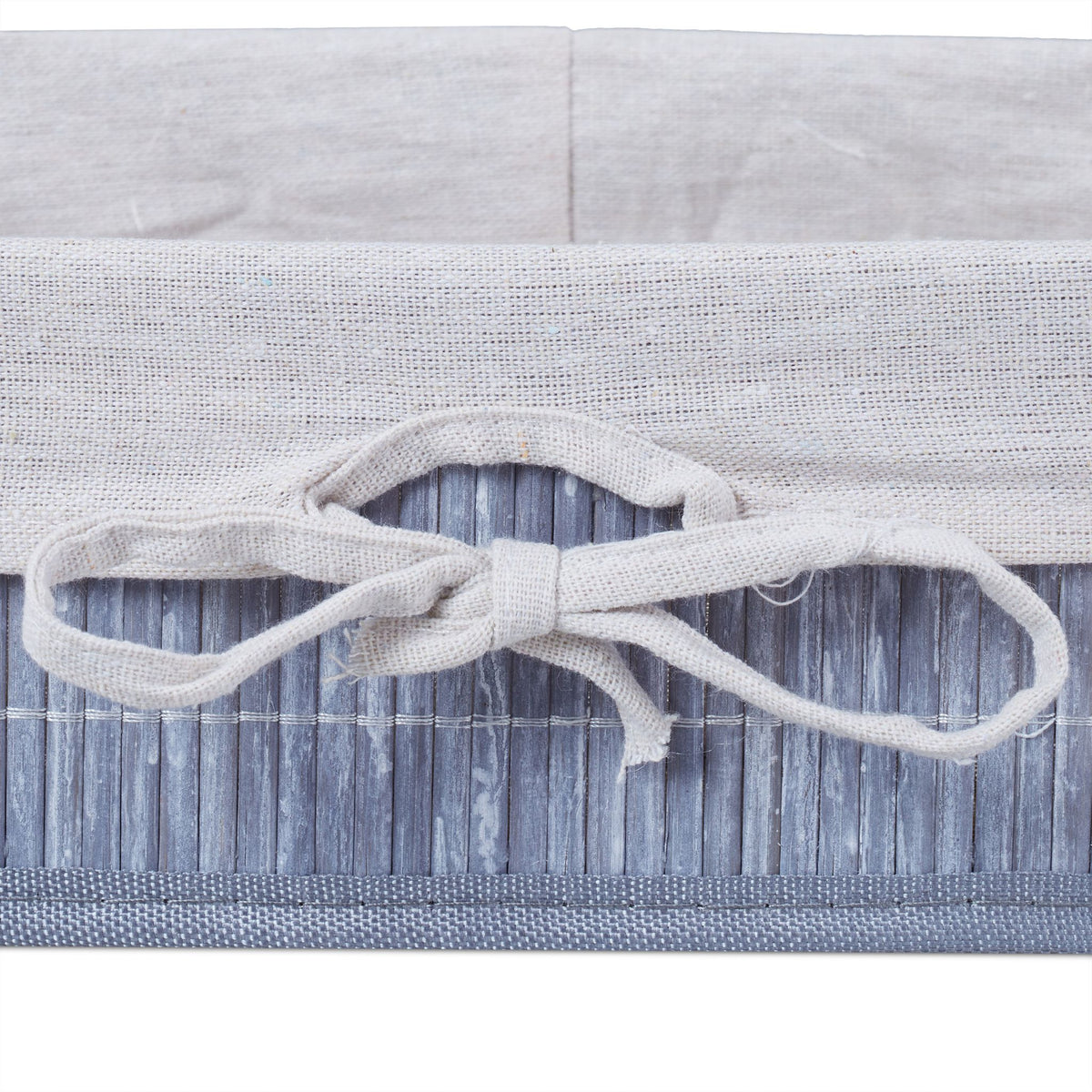 Aufbewahrungskörbe Bambus 3er-Set Creme-Grau von Relaxdays