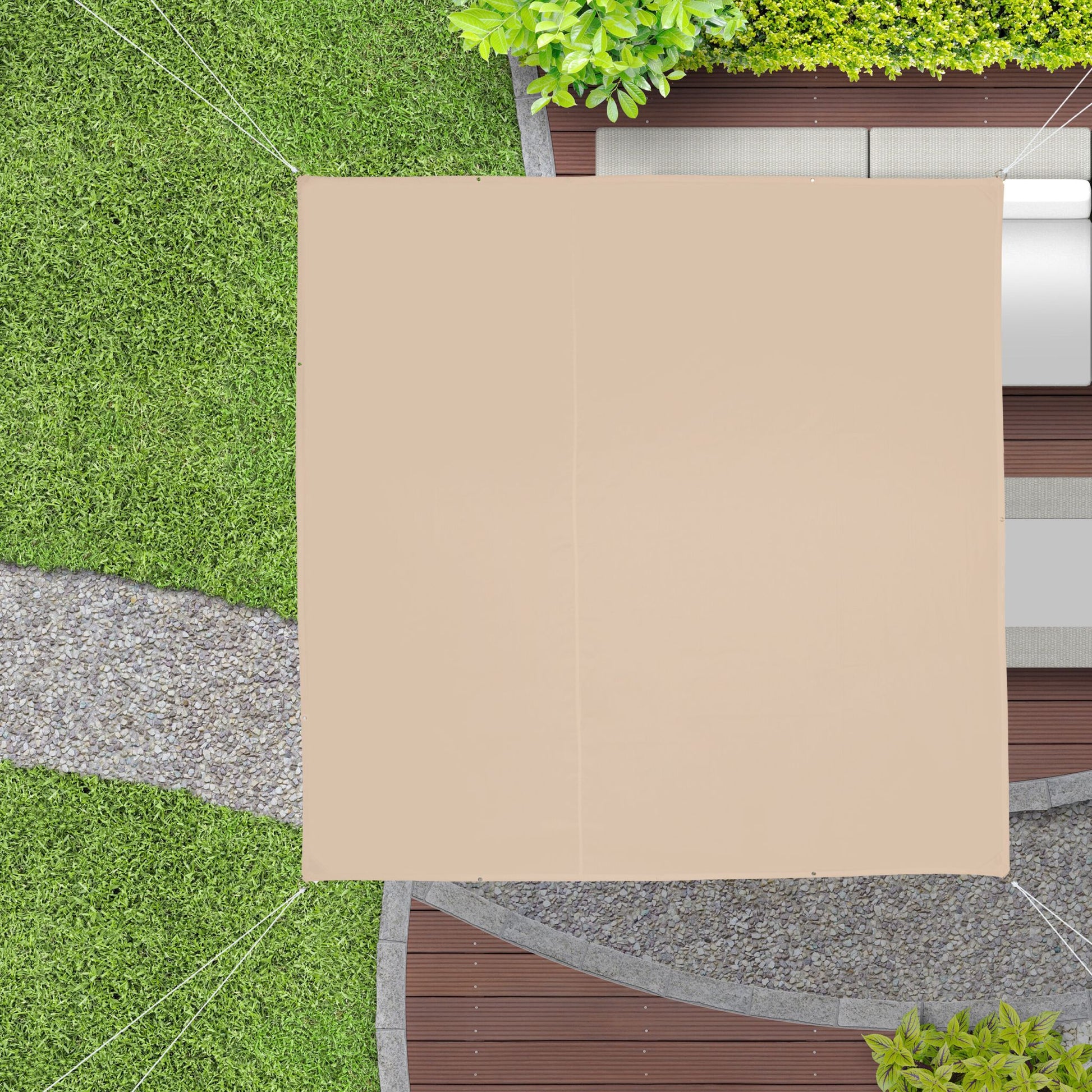 Quadratisches Sonnensegel in Beige Beige von Relaxdays