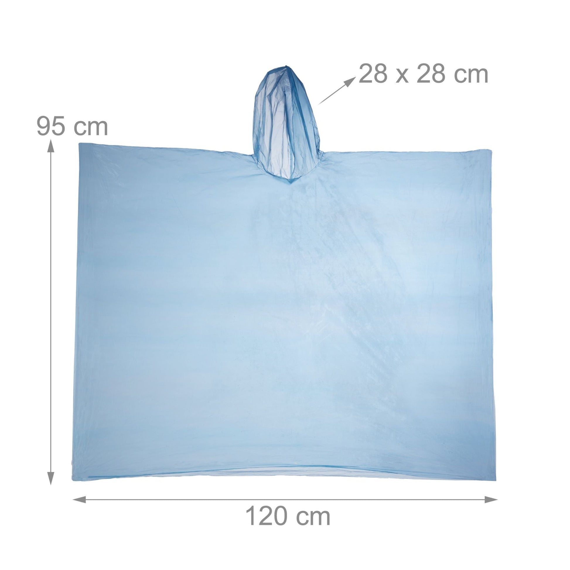 Einweg Regenponcho 15er-Set bunt Blau-Gelb-Rot von Relaxdays