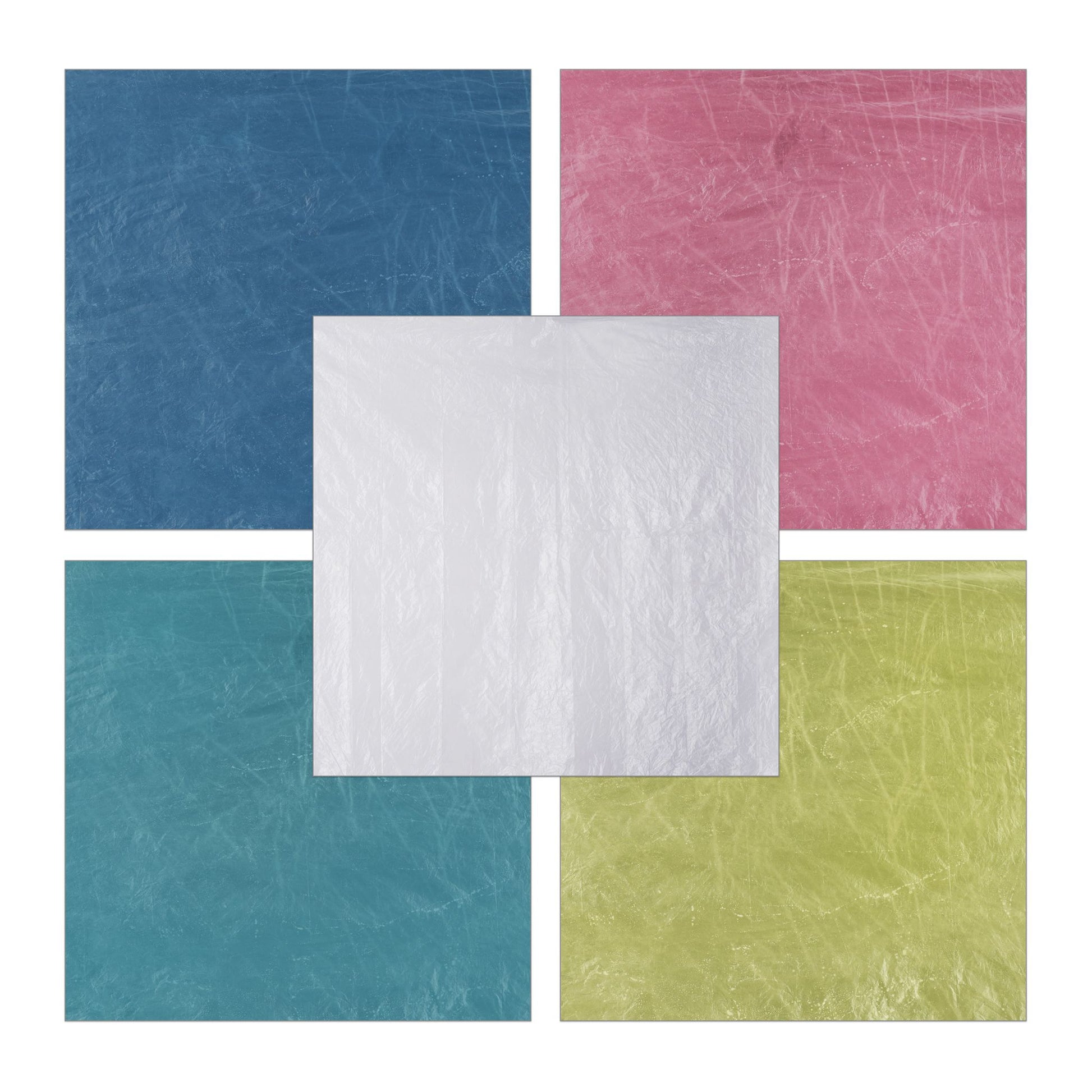Einweg Regenponcho 15er-Set bunt Blau-Gelb-Rot von Relaxdays