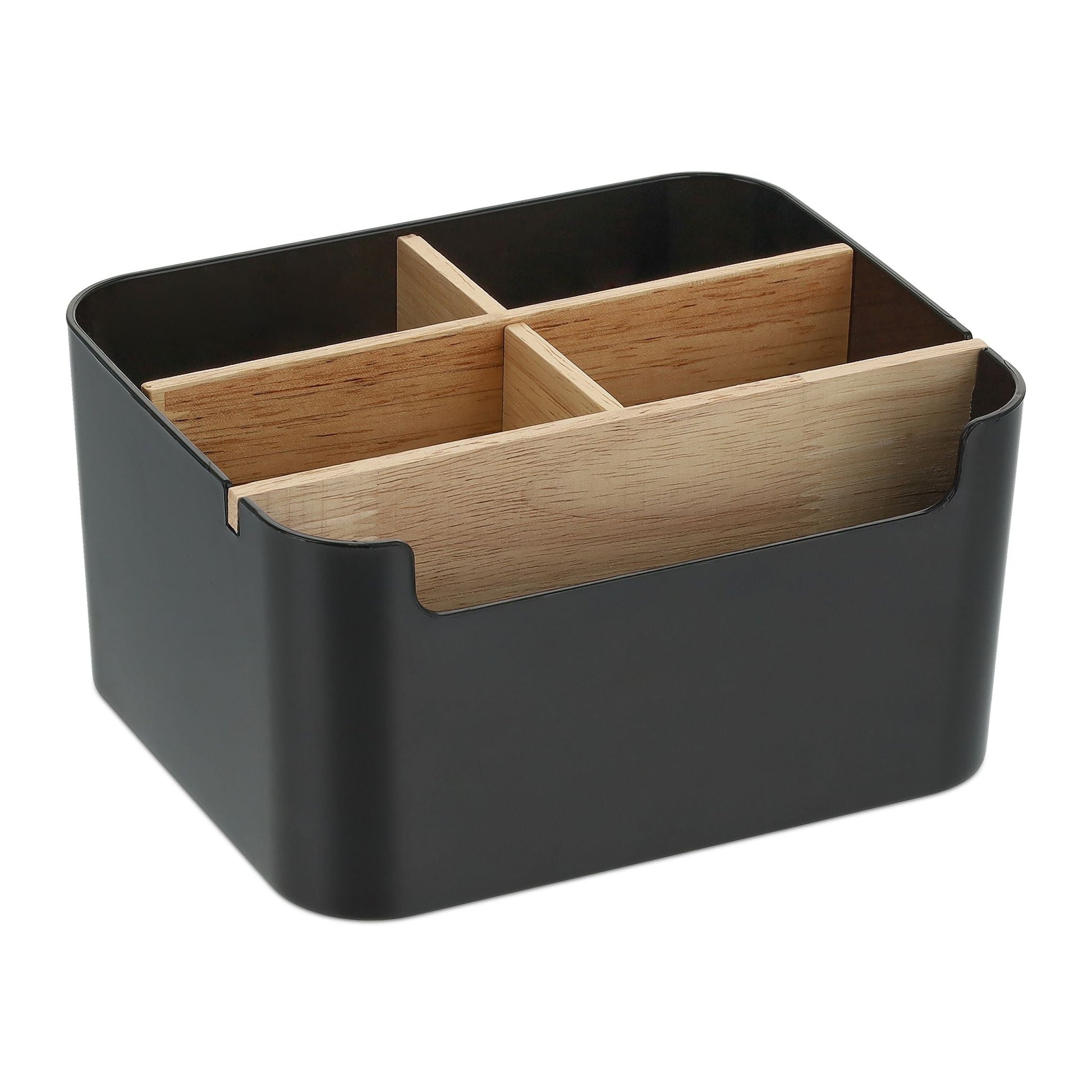 Schreibtisch Organizer mit 5 Fächern Hellbraun-Schwarz von Relaxdays