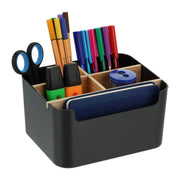 Schreibtisch Organizer mit 5 Fächern Hellbraun-Schwarz von Relaxdays
