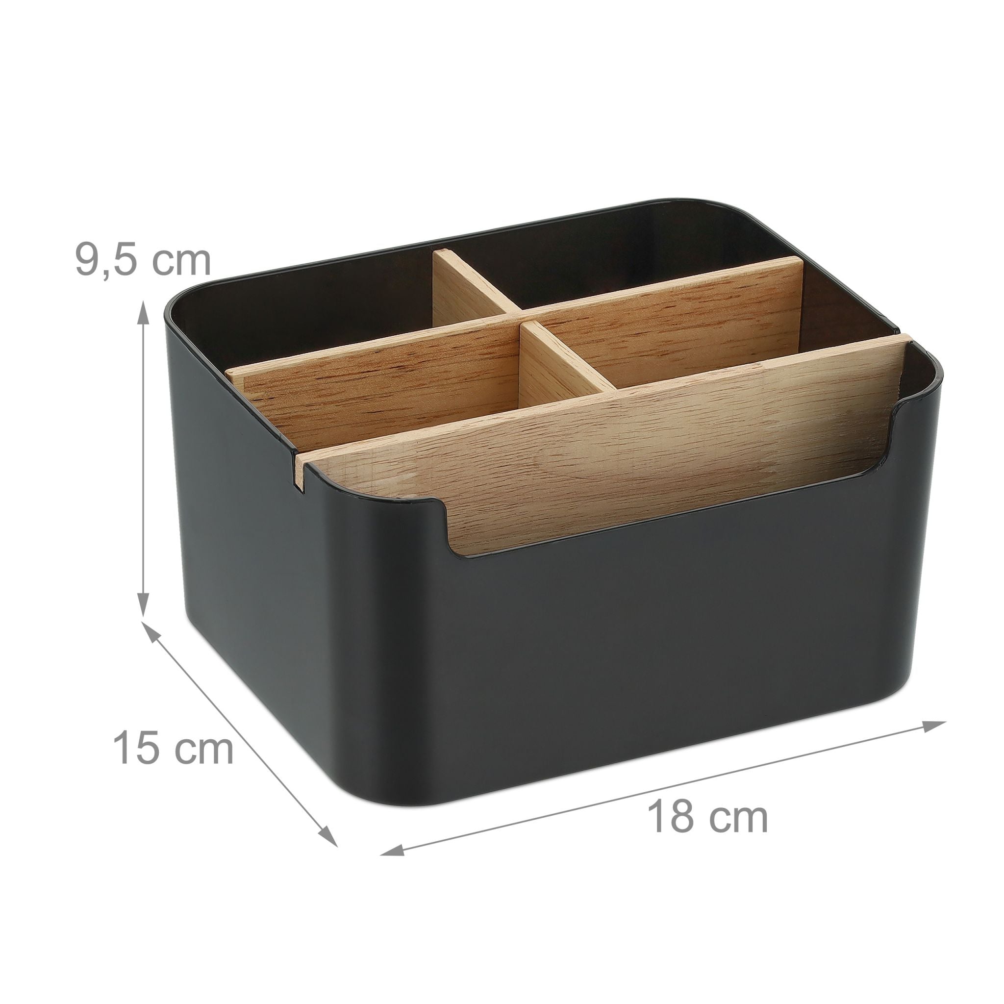 Schreibtisch Organizer mit 5 Fächern Hellbraun-Schwarz von Relaxdays