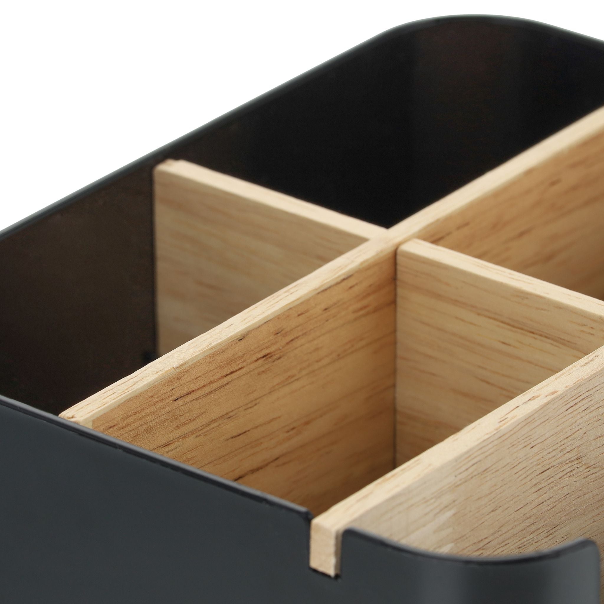 Schreibtisch Organizer mit 5 Fächern Hellbraun-Schwarz von Relaxdays