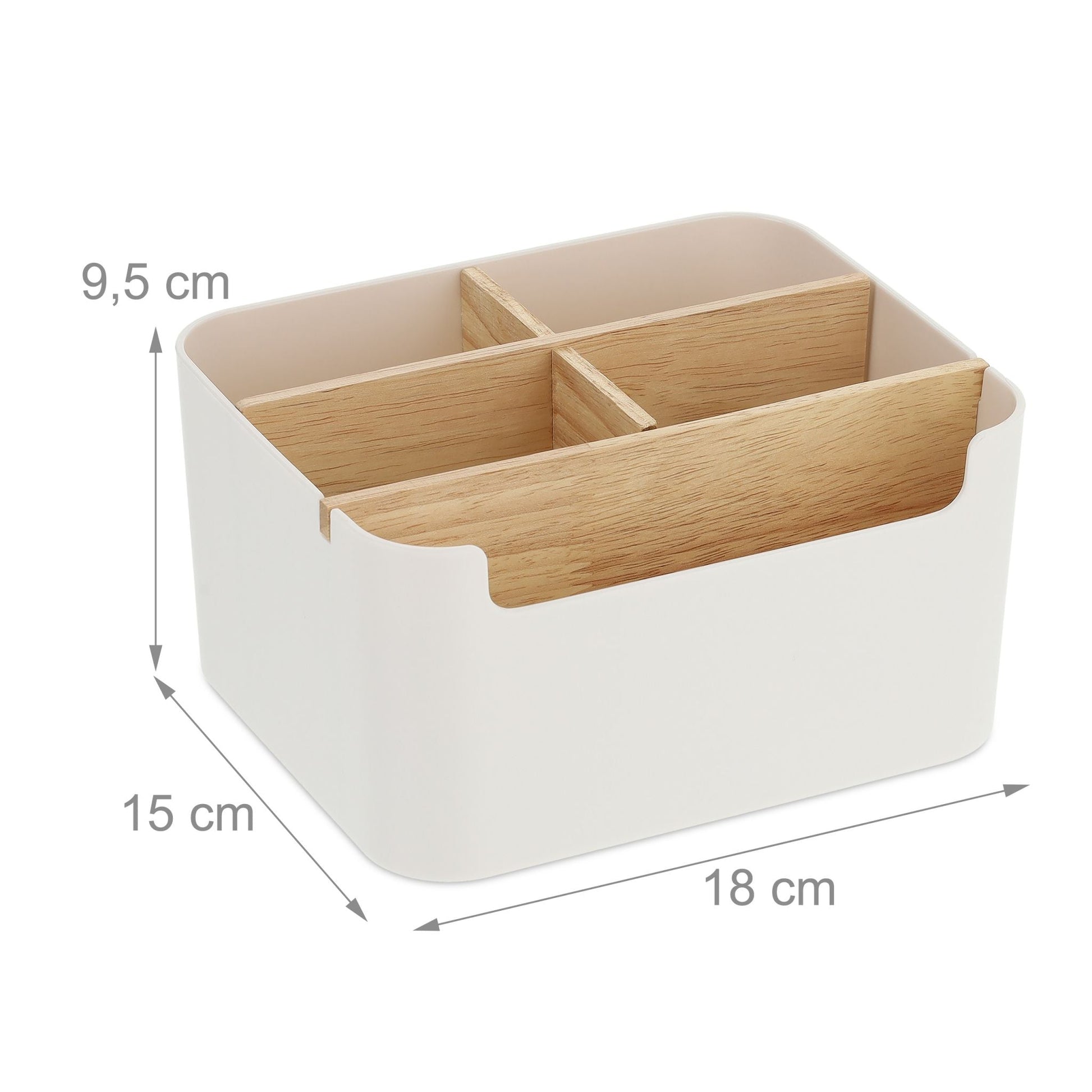 Schreibtisch Organizer mit 5 Fächern Weiss-Hellbraun von Relaxdays