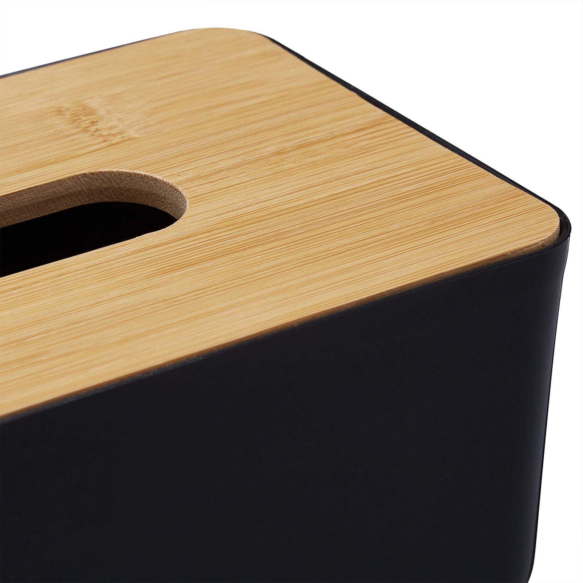 Kosmetiktücher Box mit Holz-Deckel Hellbraun-Schwarz von Relaxdays