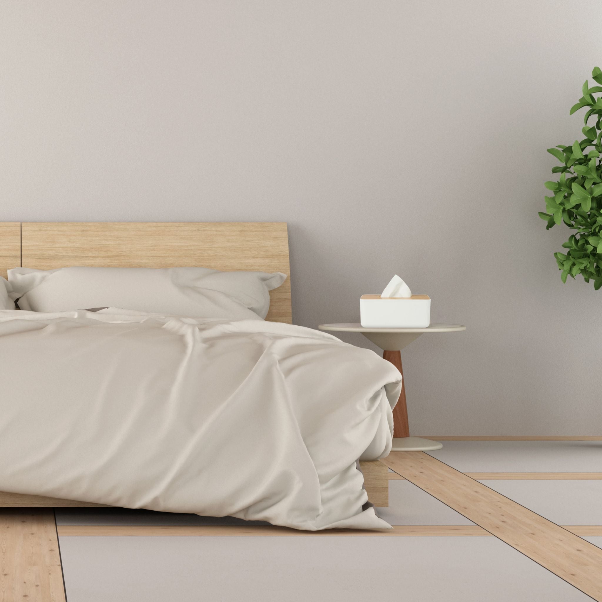 Kosmetiktücher Box mit Holz-Deckel Weiss-Hellbraun von Relaxdays