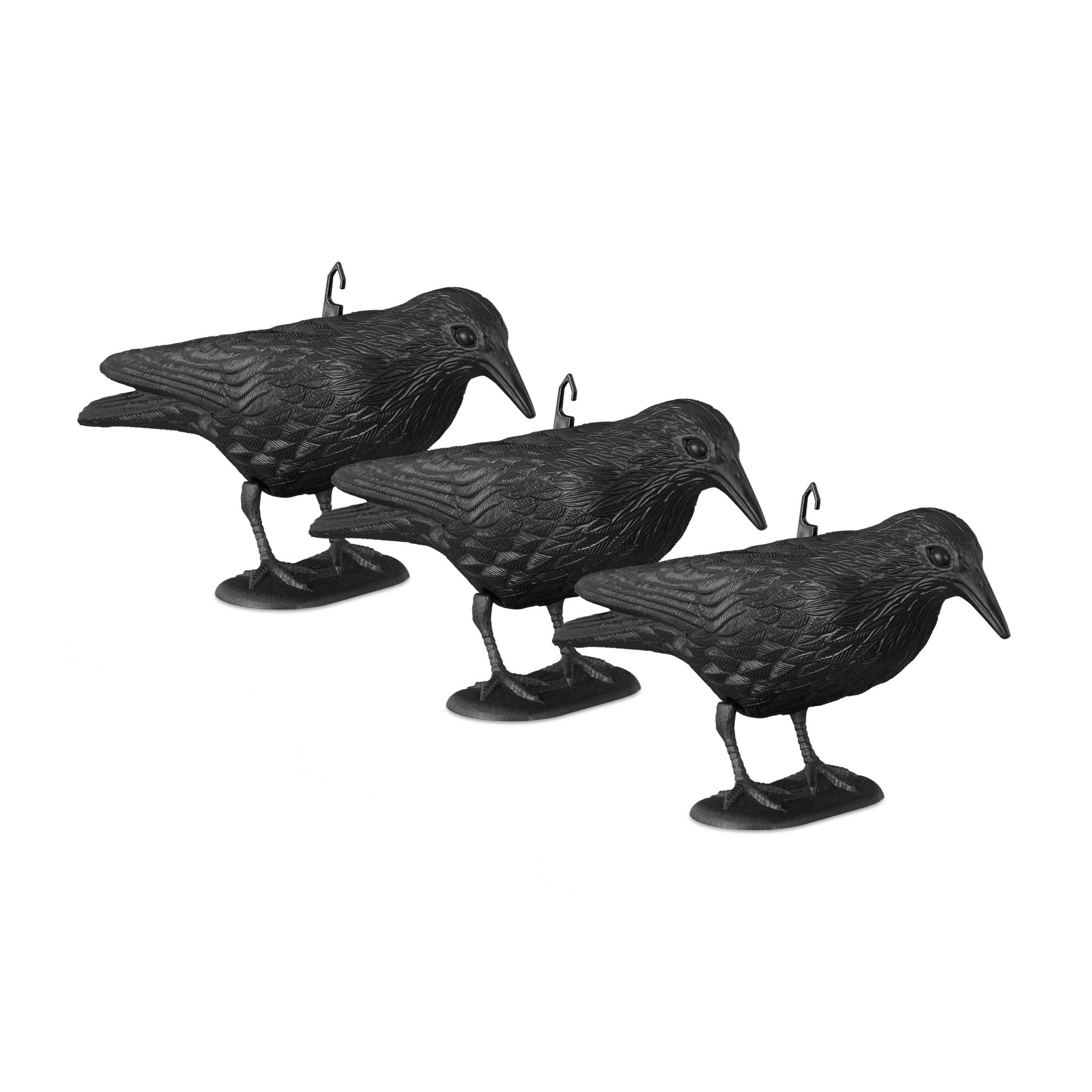 Vogelschreck Krähe 3er-Set Schwarz von Relaxdays