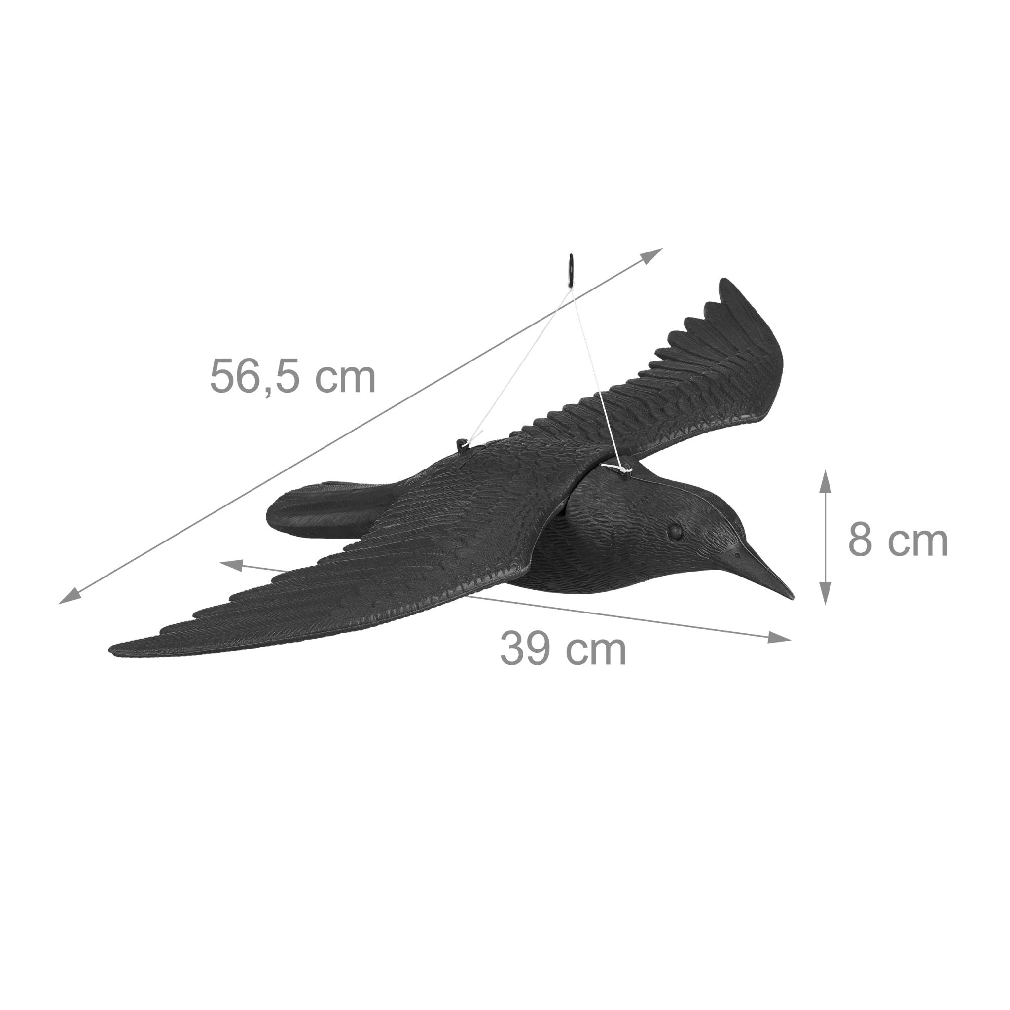 Vogelschreck Krähe 3er-Set Schwarz von Relaxdays