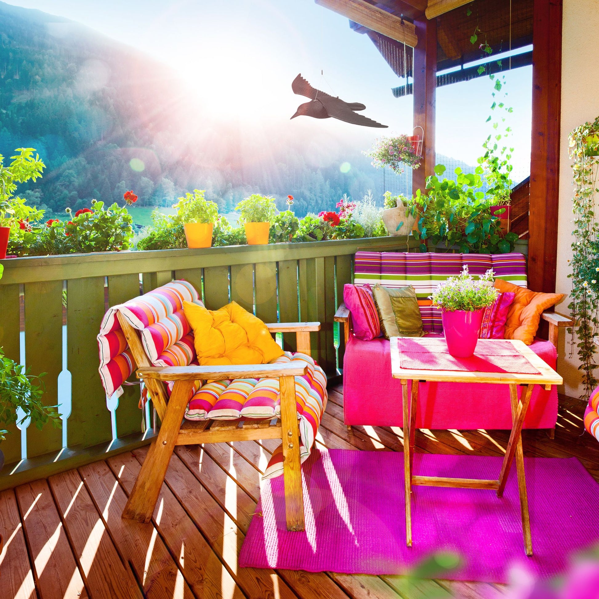 Vogelschreck Krähe 3er-Set Schwarz von Relaxdays