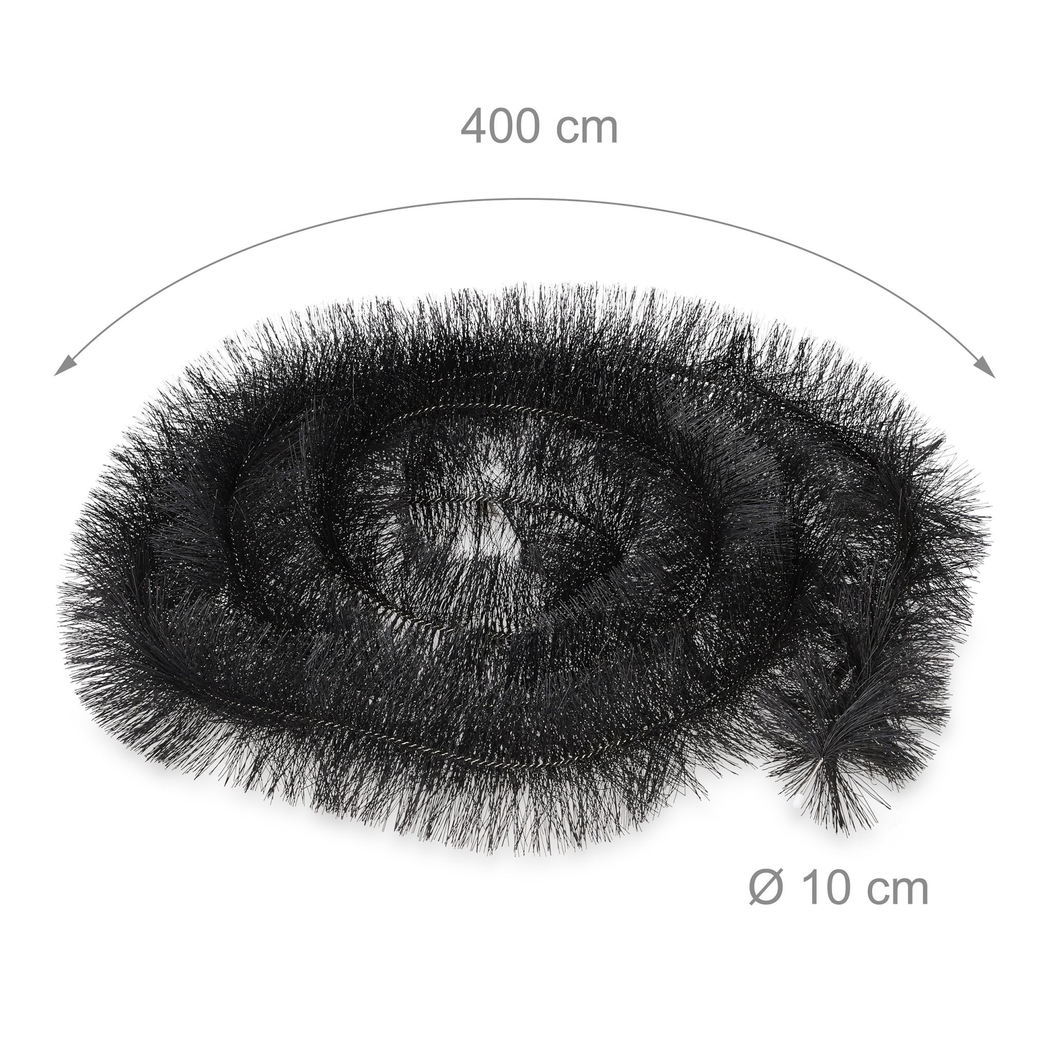Dachrinnenbürste 10cm Schwarz von Relaxdays
