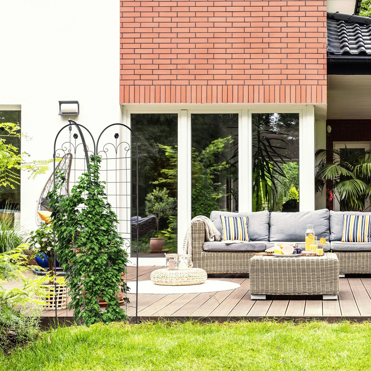 Rankgitter 2er-Set 220cm Schwarz von Relaxdays