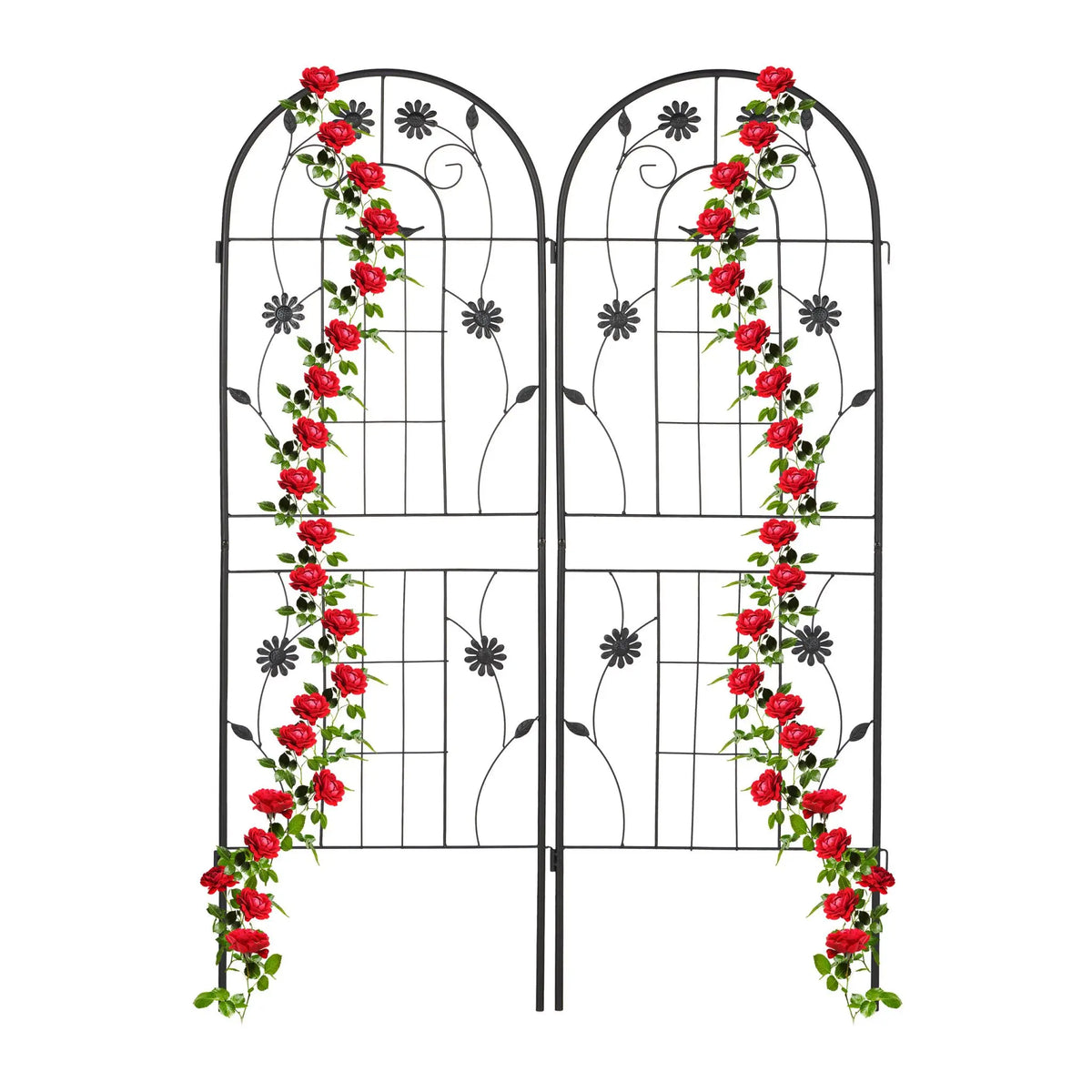 Rankgitter 2er-Set 150cm Schwarz von Relaxdays