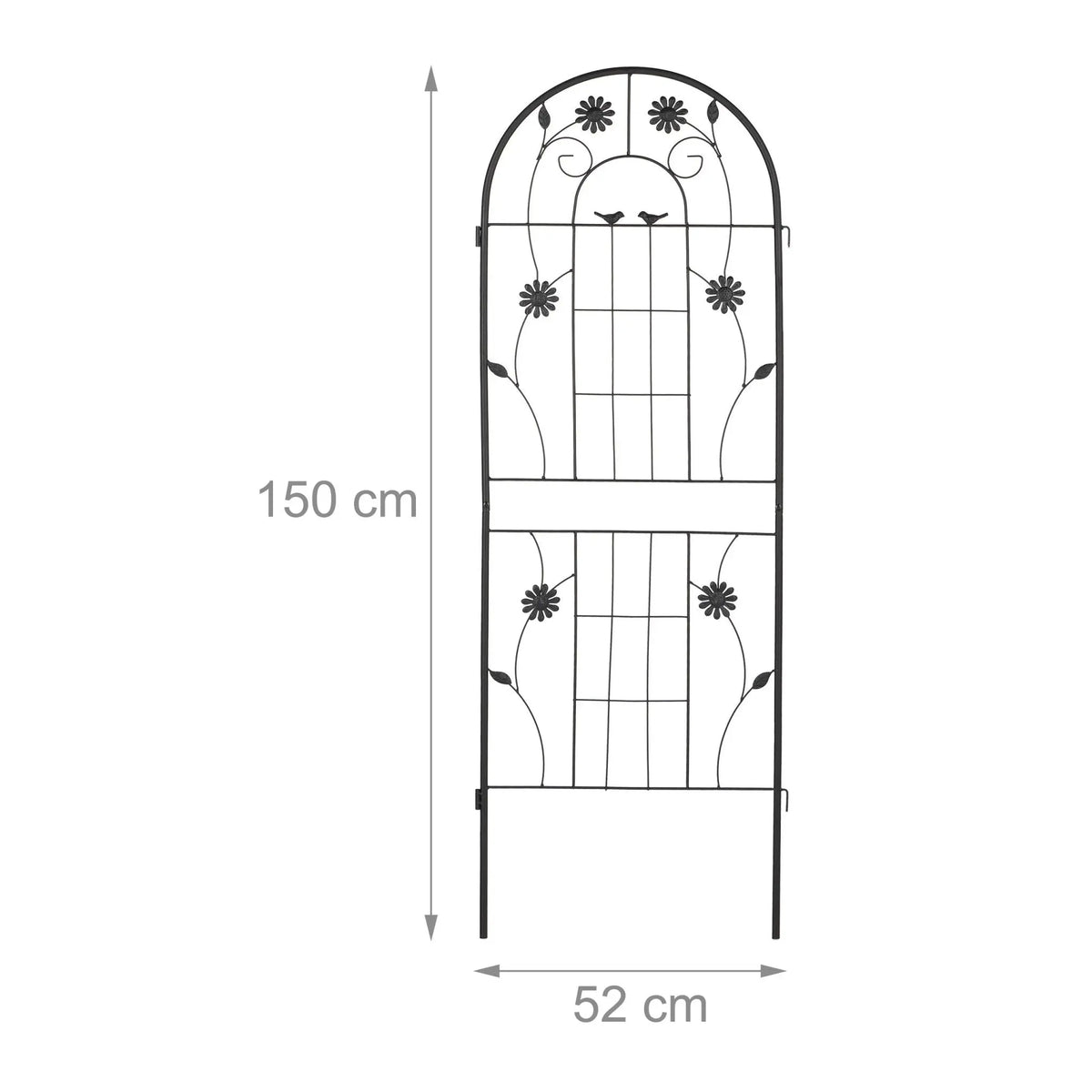 Rankgitter 2er-Set 150cm Schwarz von Relaxdays