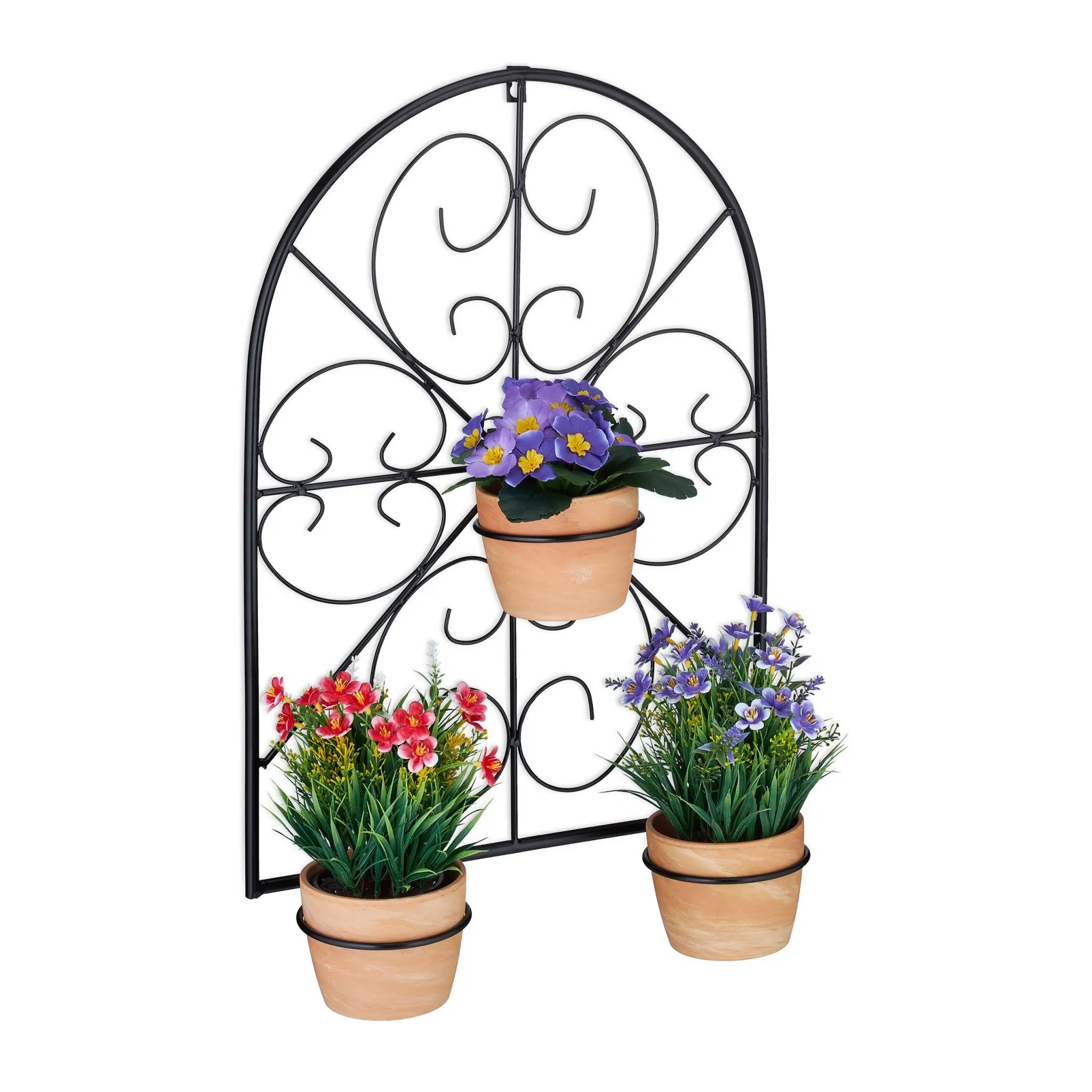 Blumentopfhalter in Schwarz Schwarz von Relaxdays