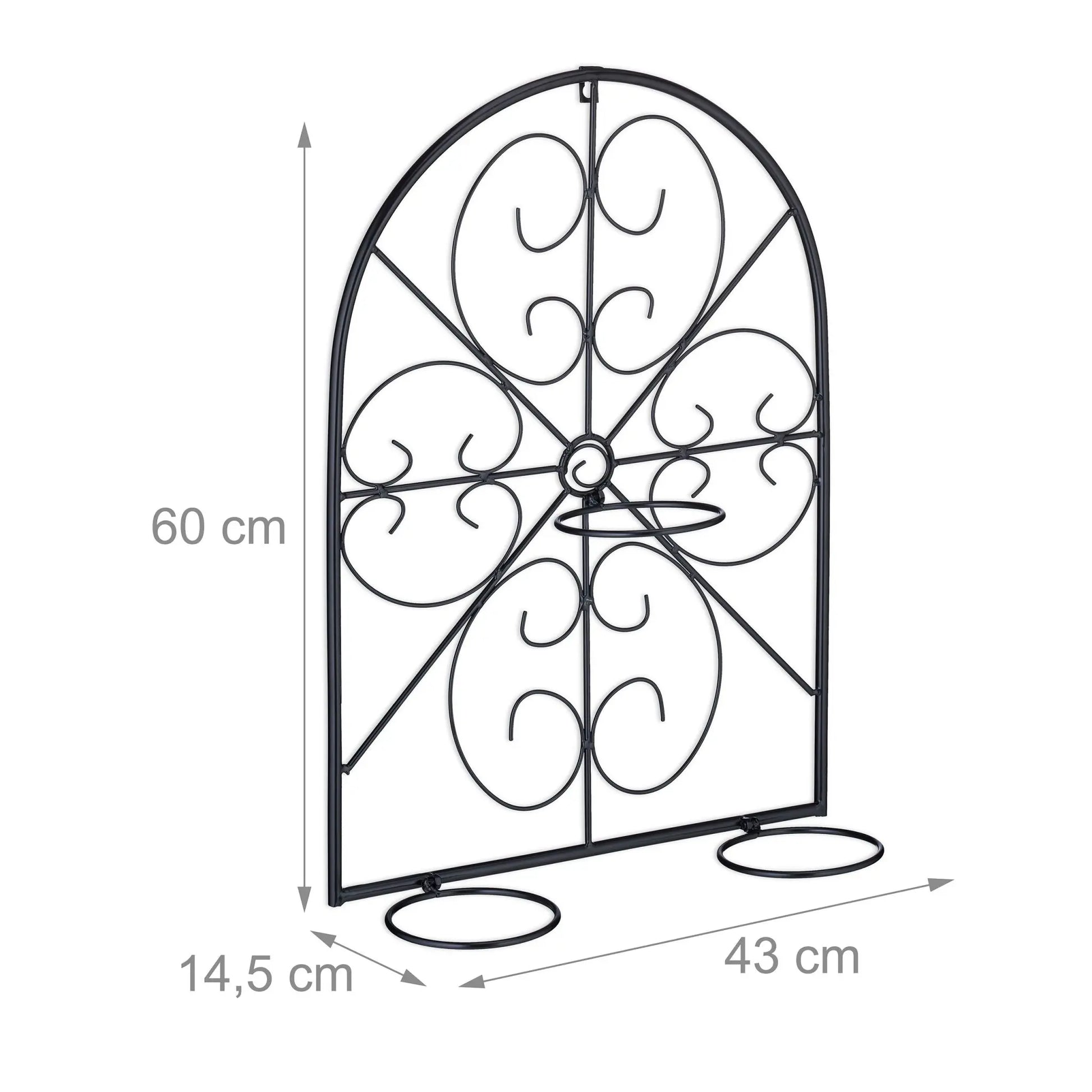 Blumentopfhalter in Schwarz Schwarz von Relaxdays