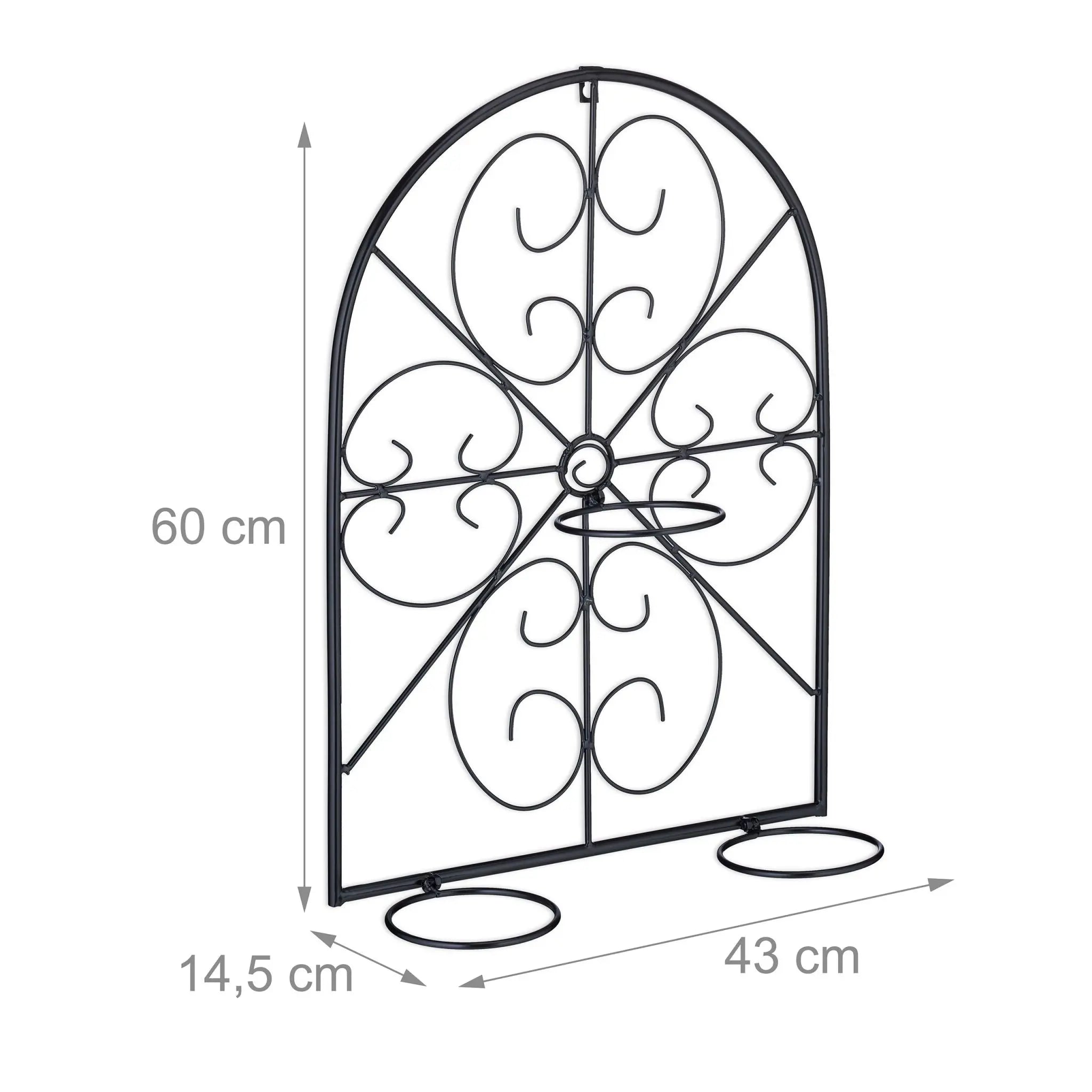 Blumentopfhalter in Schwarz Schwarz von Relaxdays