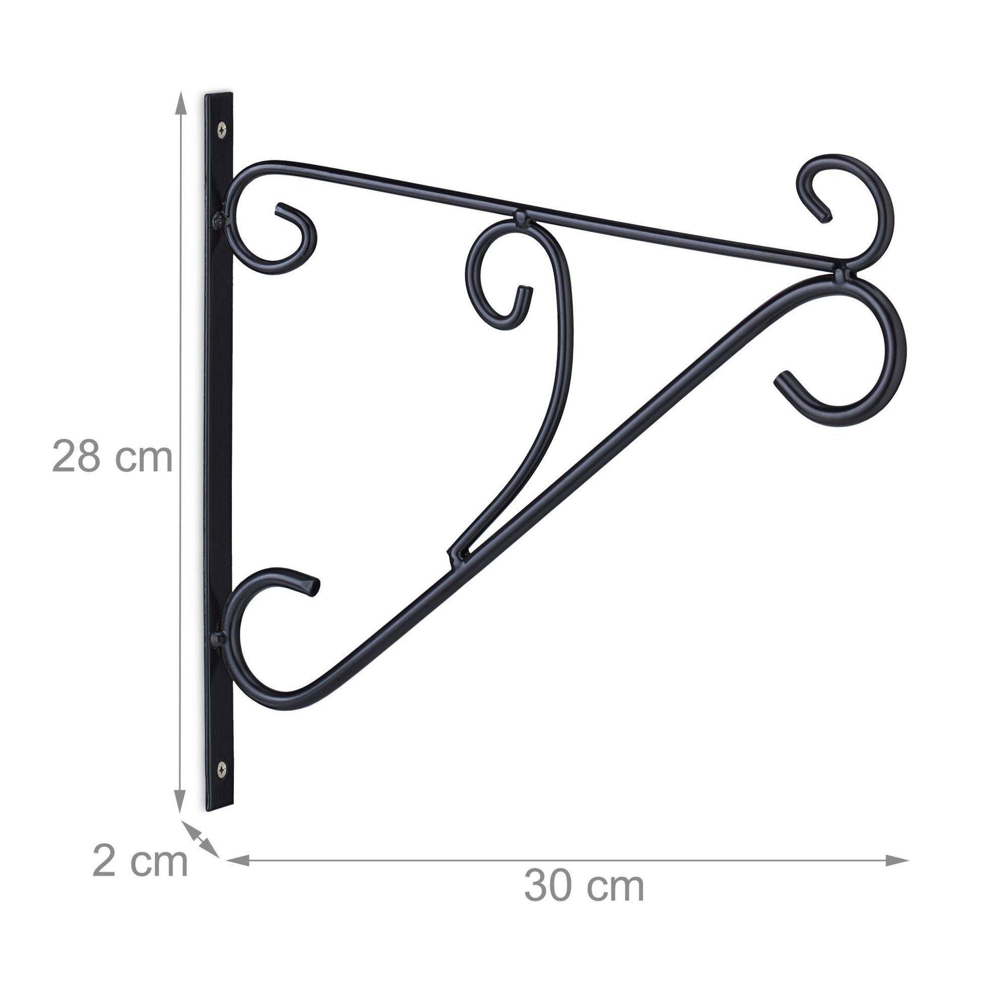 Blumenampel Halterung 2er-Set Schwarz von Relaxdays