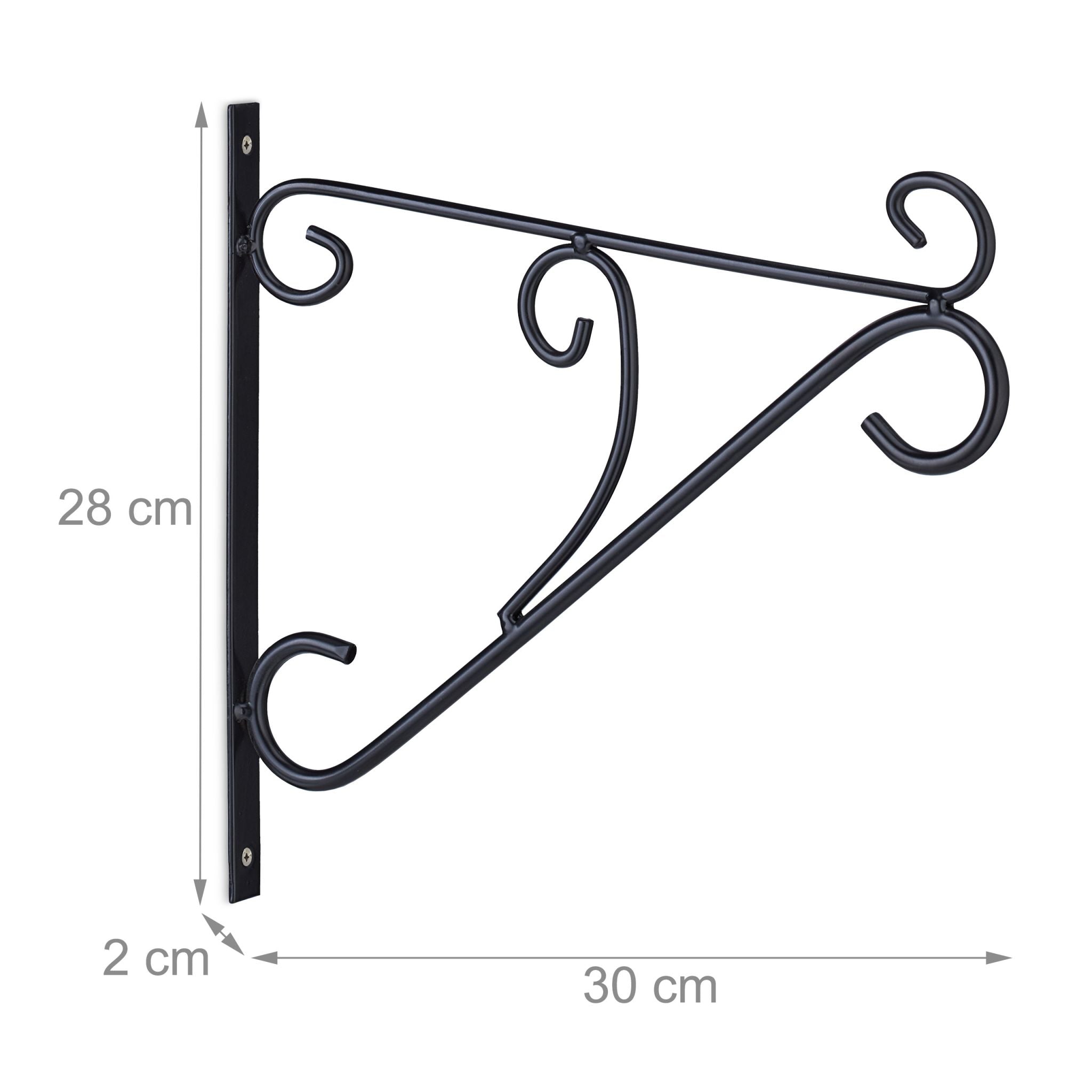 Blumenampel Halterung 2er-Set Schwarz von Relaxdays