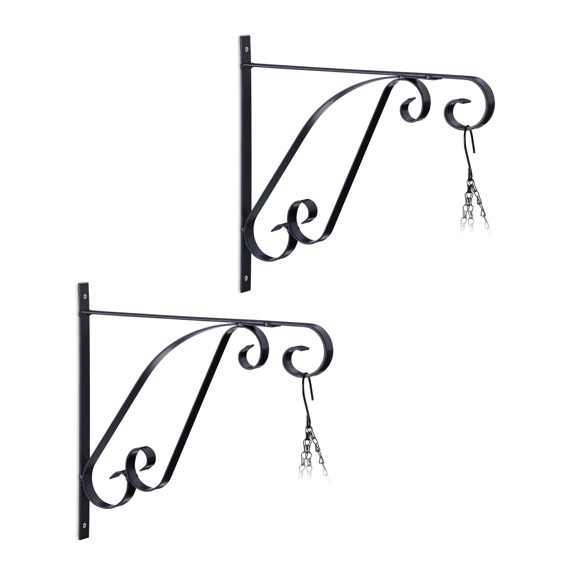 Blumenampel Halterung 2er-Set Schwarz von Relaxdays