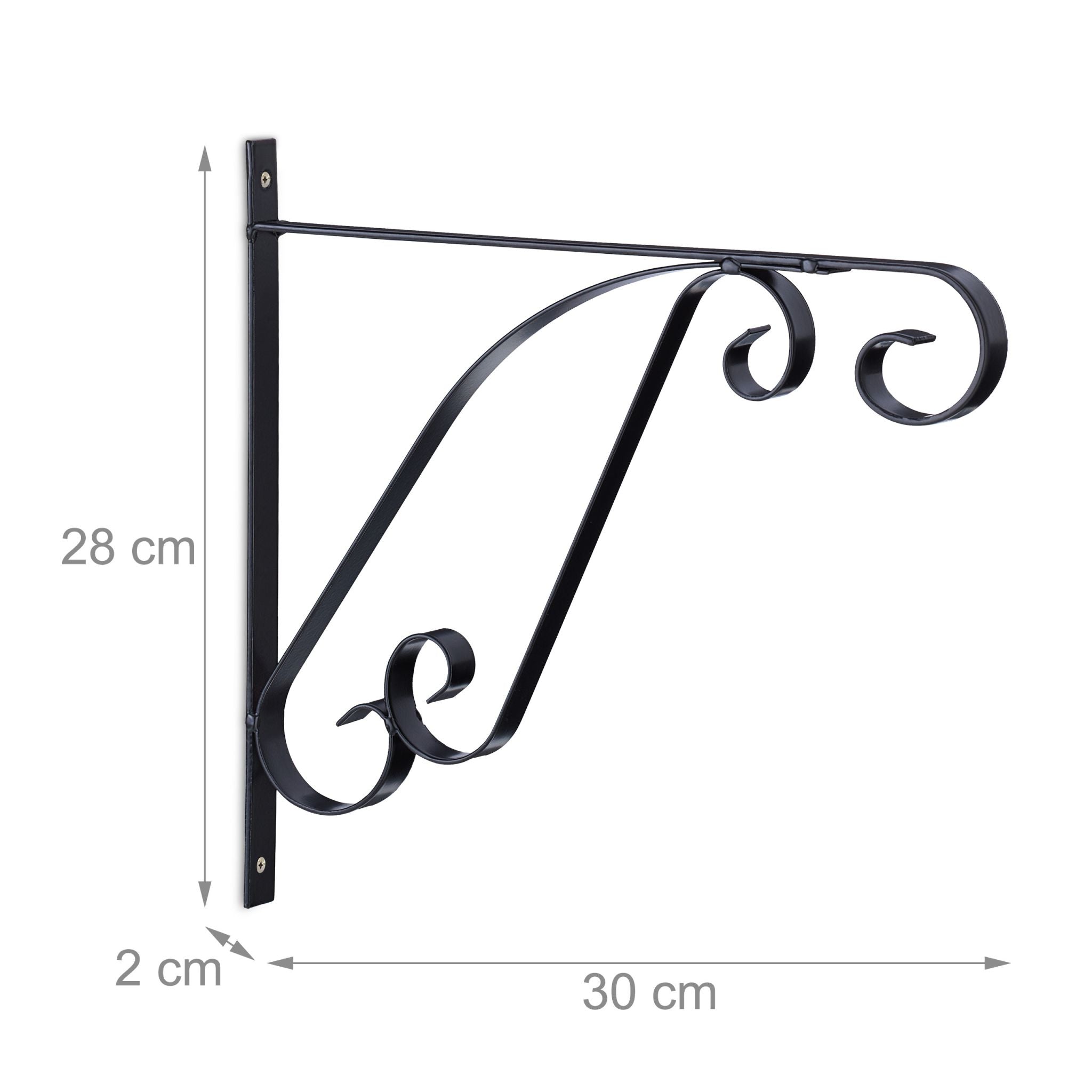 Blumenampel Halterung 2er-Set Schwarz von Relaxdays