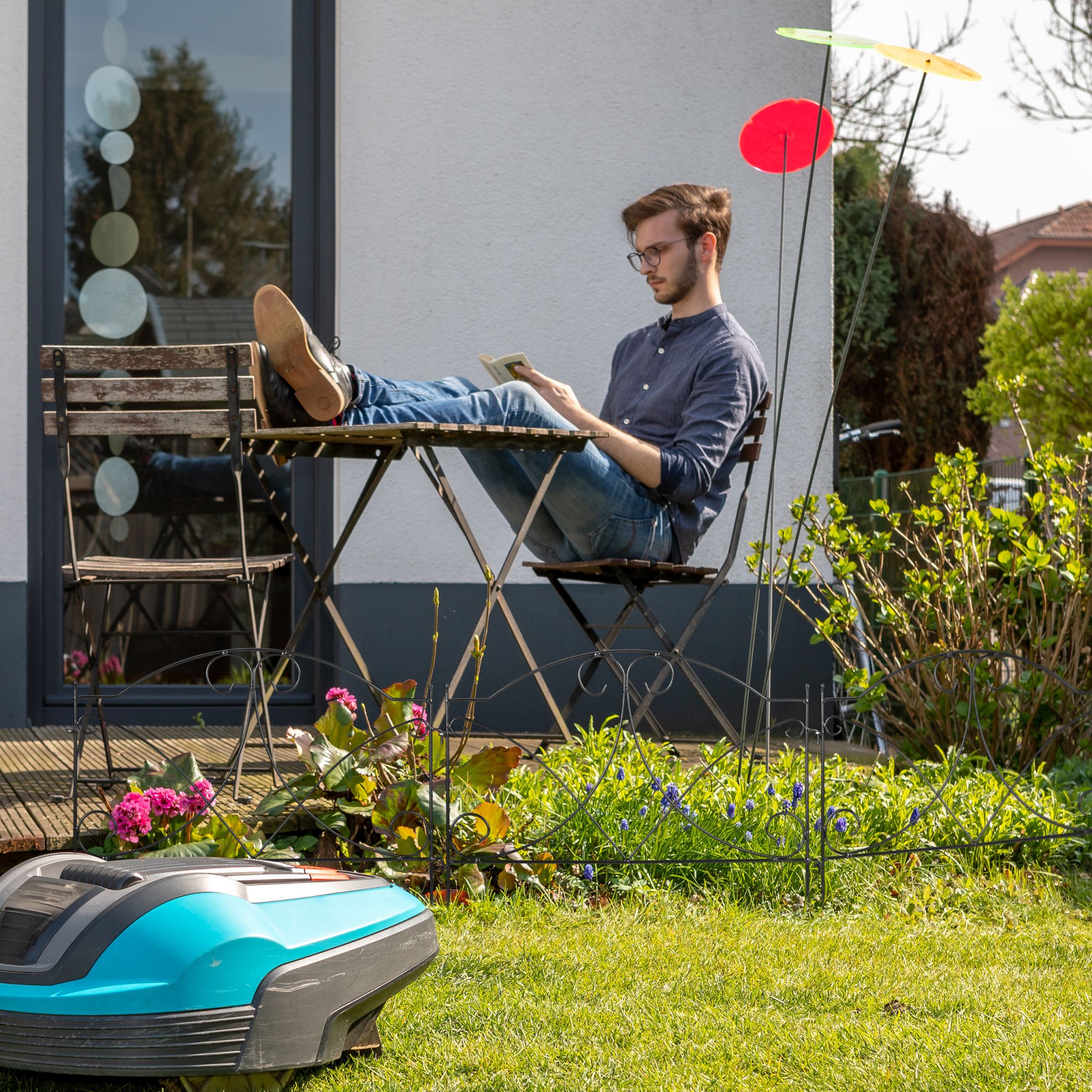 Beetzaun Metall 6-tlg. Schwarz von Relaxdays