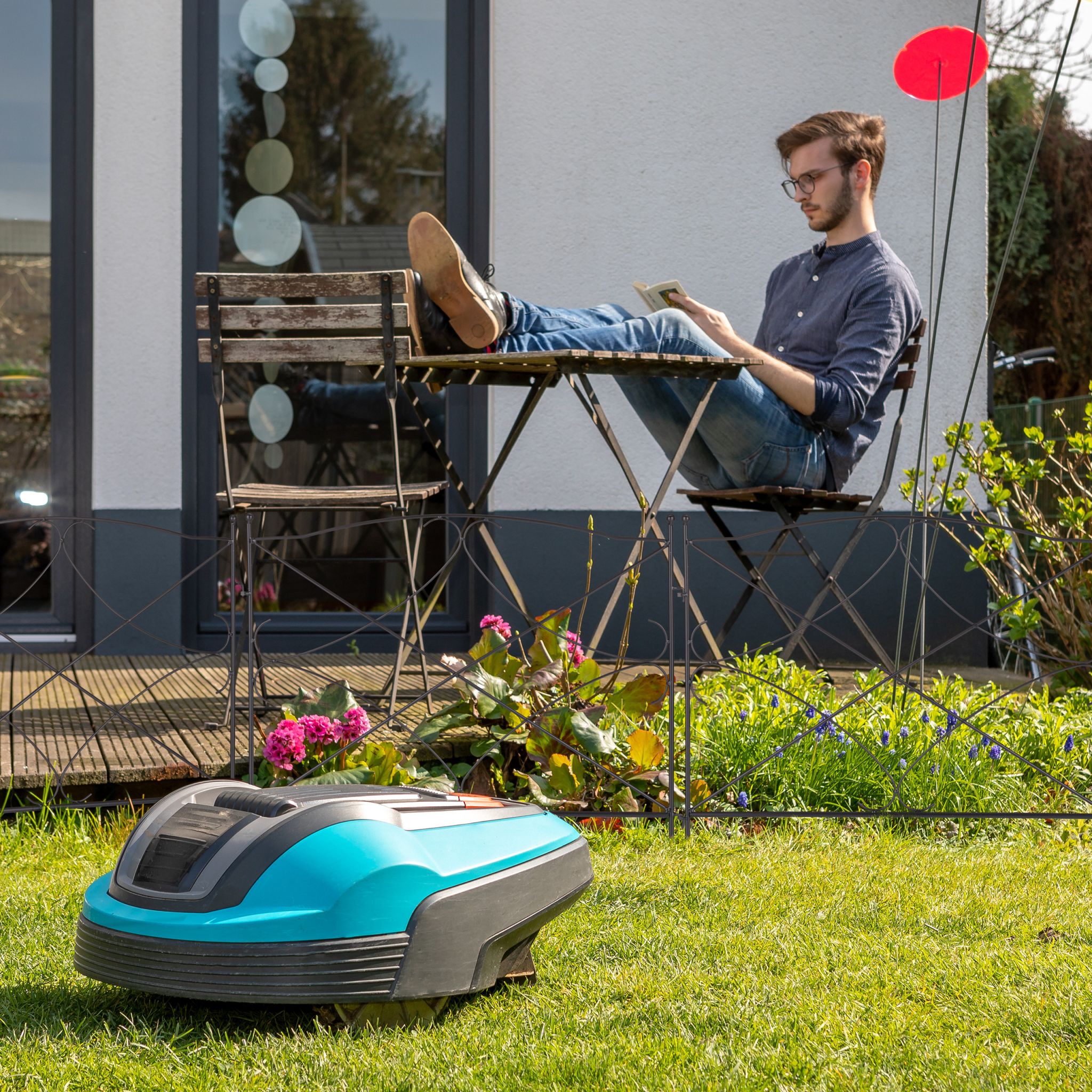Beetzaun Metall 6-tlg. Schwarz von Relaxdays