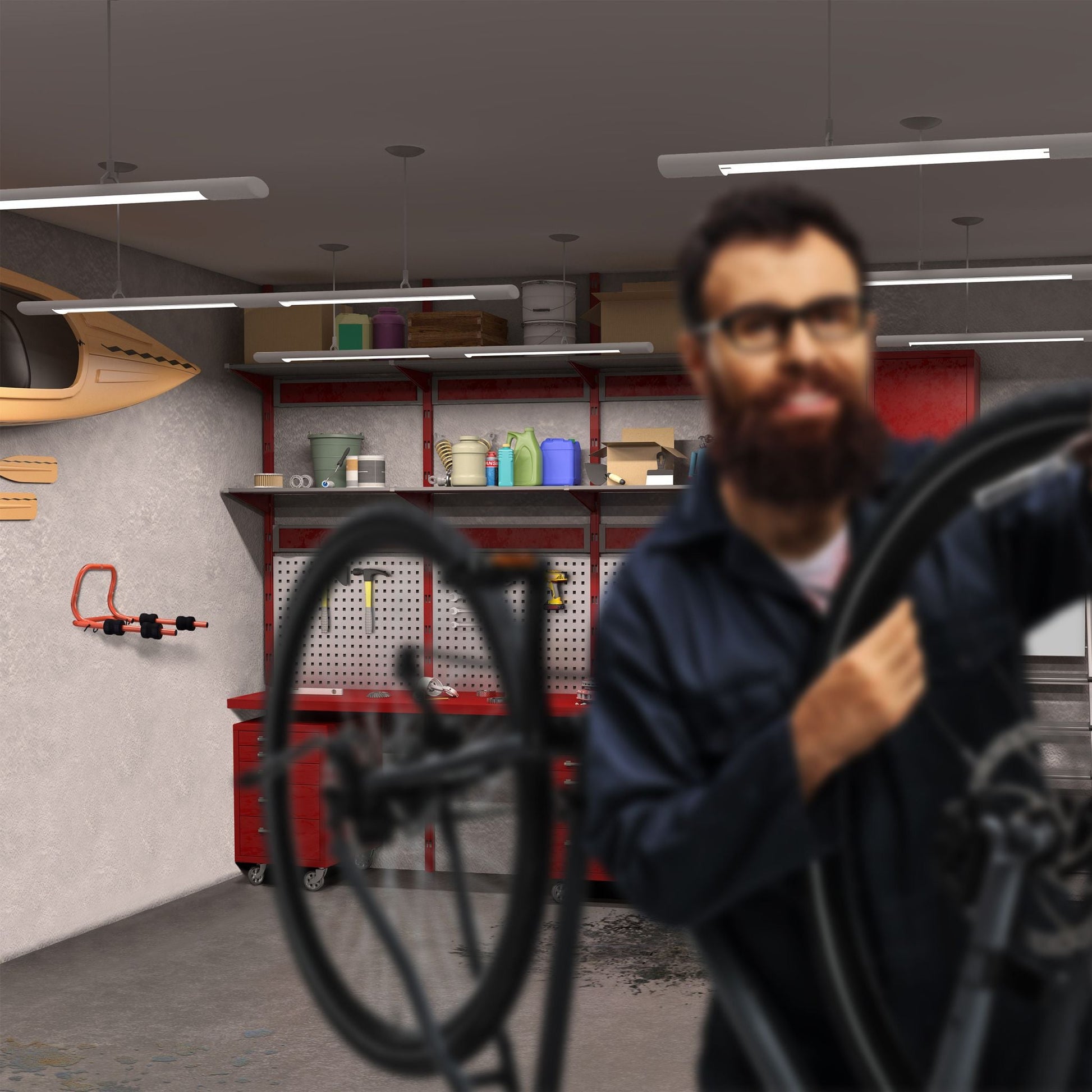 Fahrrad Wandhalterung für 2 Räder Rot-Schwarz von Relaxdays