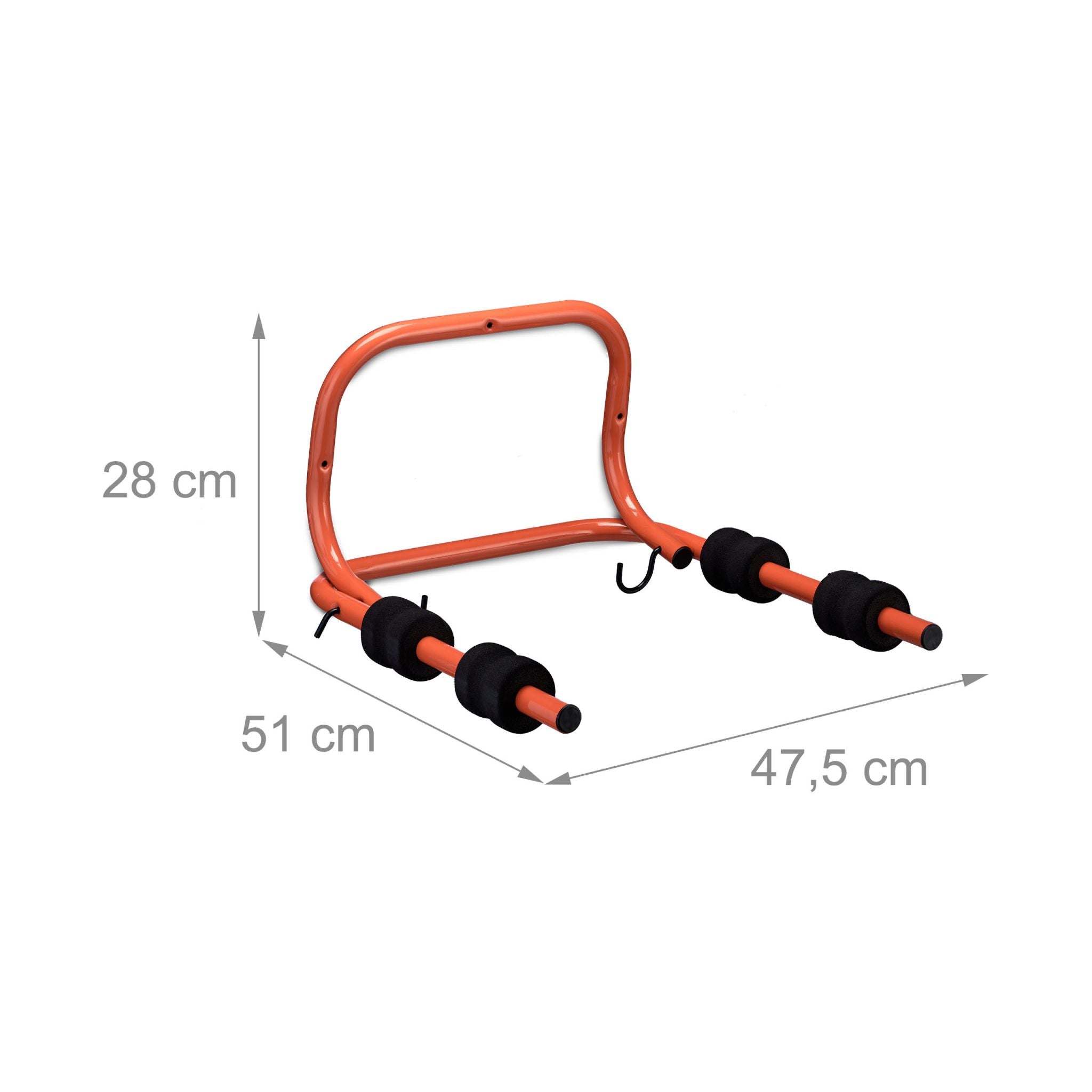 Fahrrad Wandhalterung für 2 Räder Rot-Schwarz von Relaxdays
