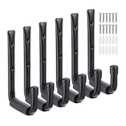 Wandhaken Garage 6er-Set Schwarz von Relaxdays