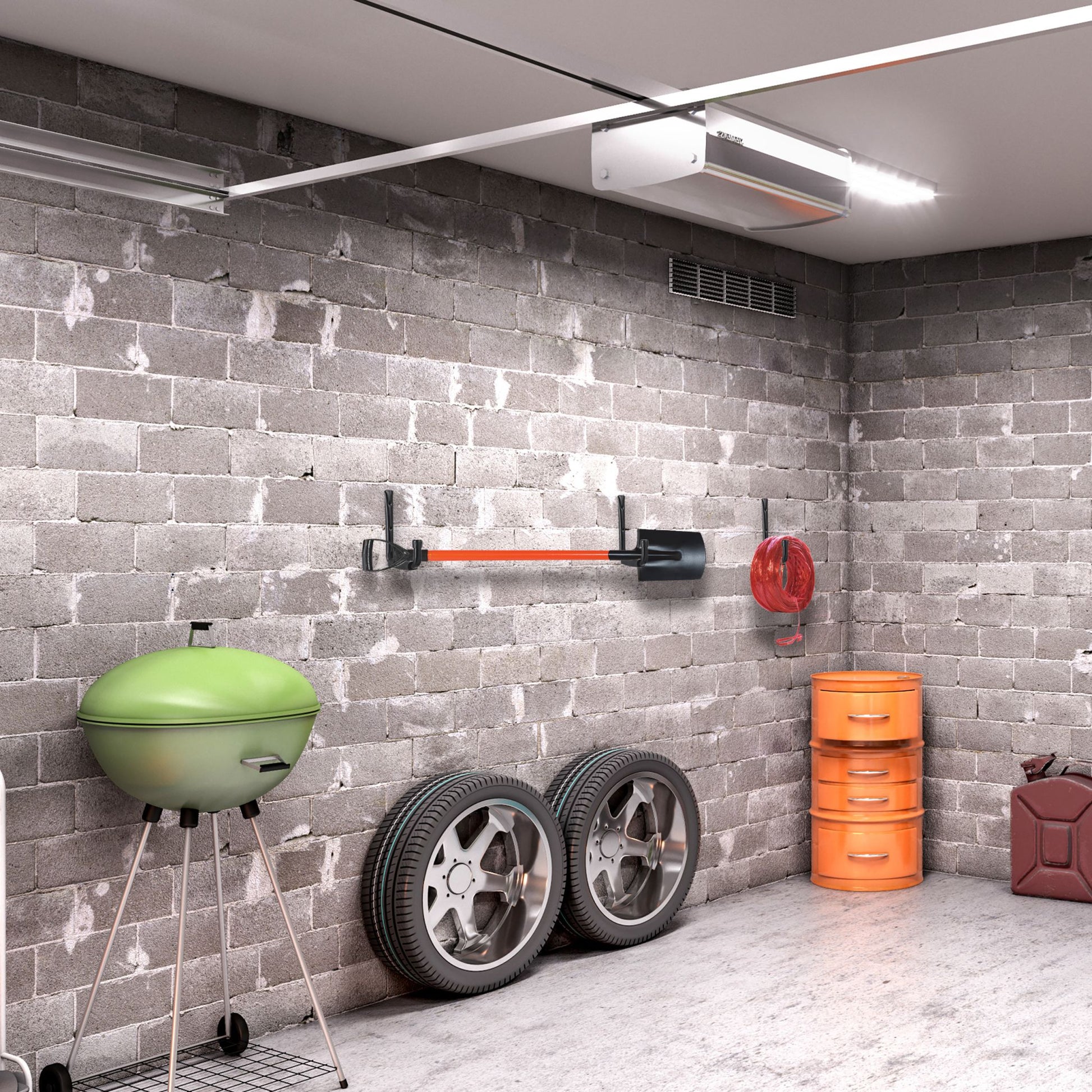 Wandhaken Garage 6er-Set Schwarz von Relaxdays