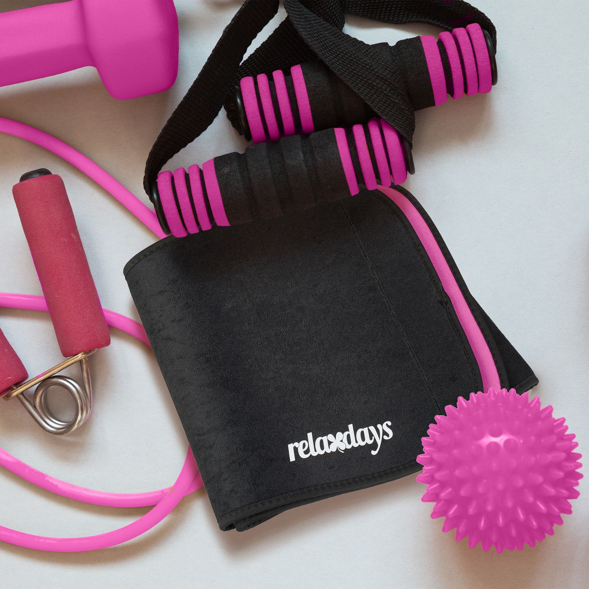 Bauchweggürtel Hula Hoop Pink-Schwarz von Relaxdays