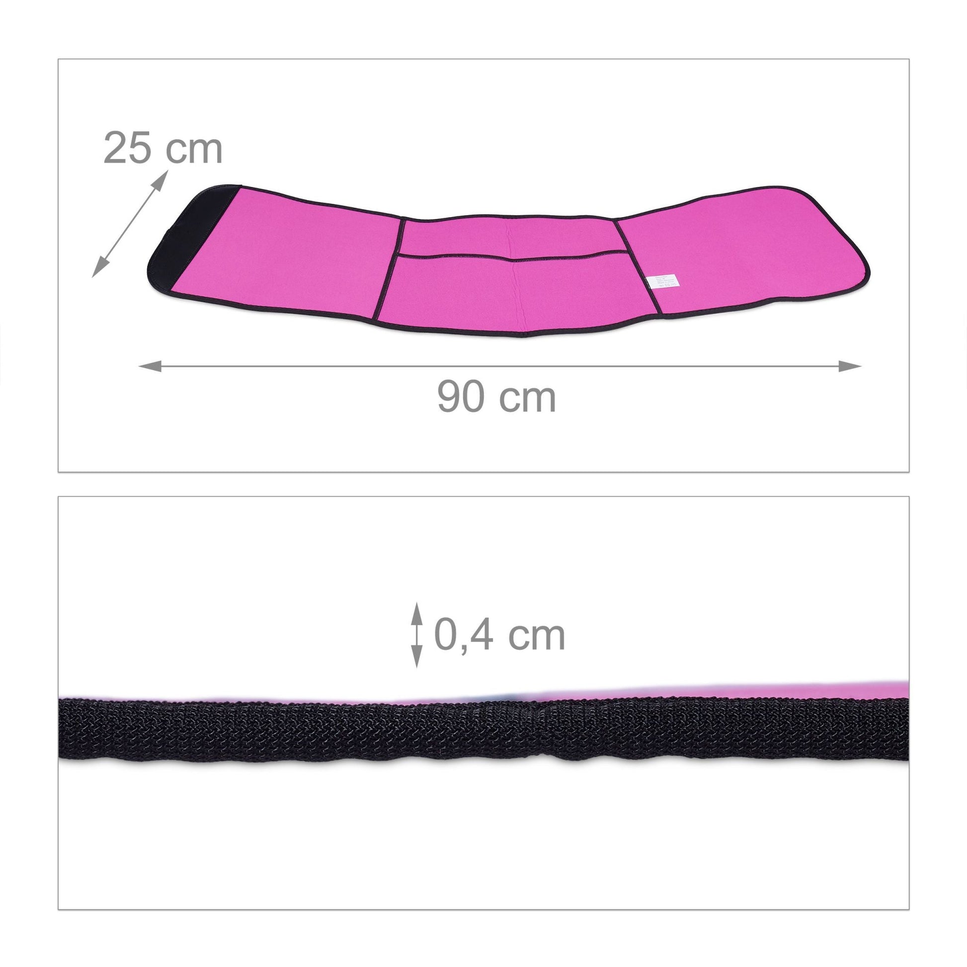 Bauchweggürtel Hula Hoop Pink-Schwarz von Relaxdays