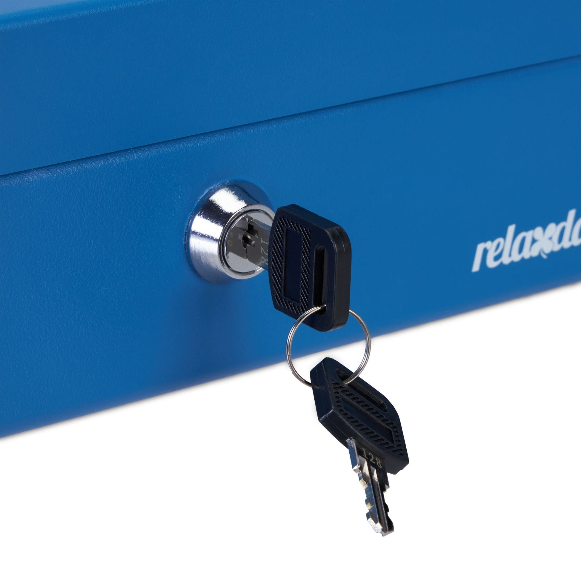 Geldkassette Euro Münzzählbrett Blau-Silber von Relaxdays