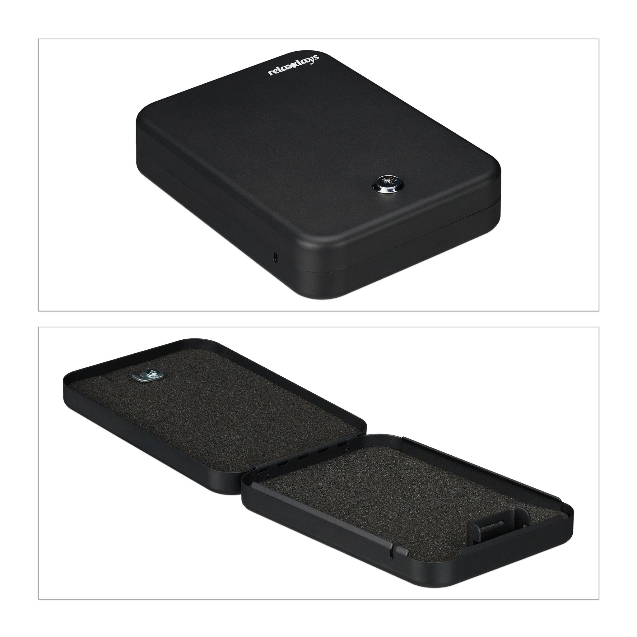 Abschliessbare Sicherheitsbox Schwarz von Relaxdays