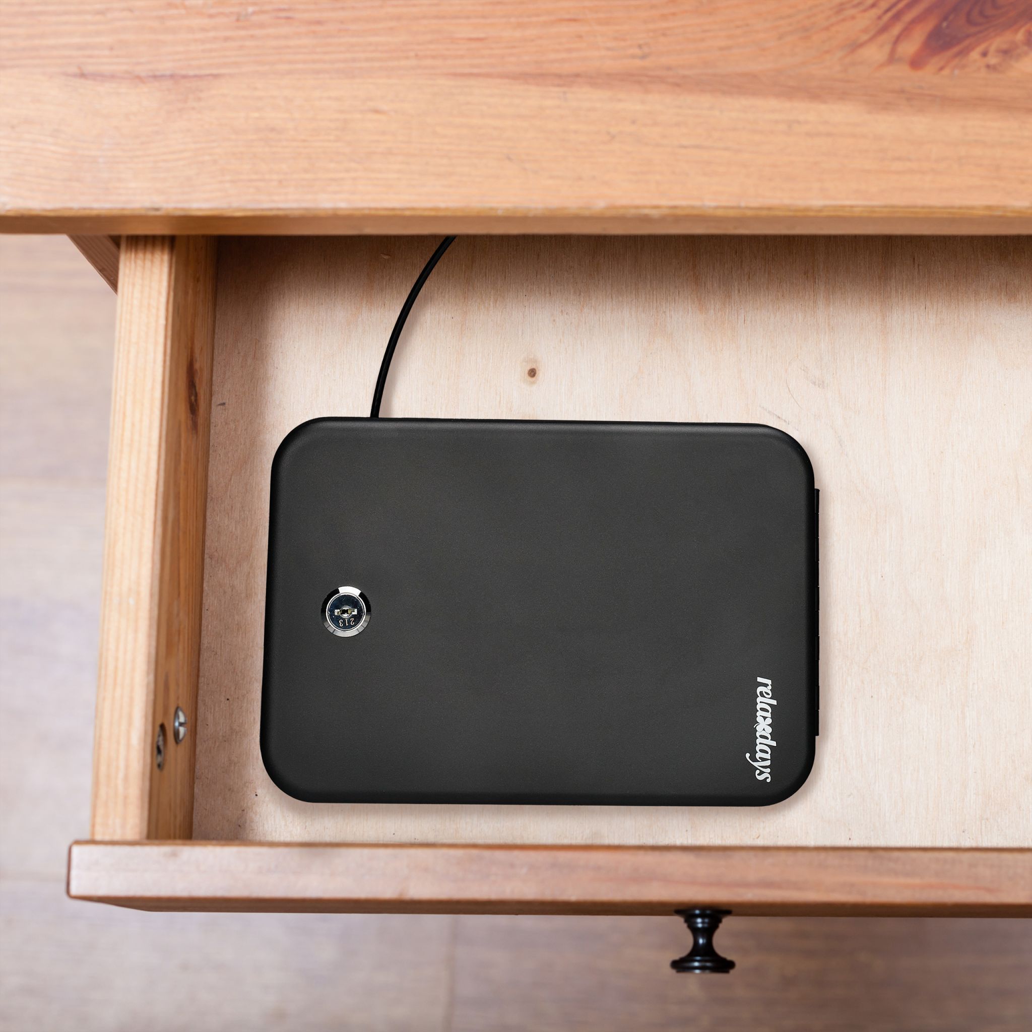 Abschliessbare Sicherheitsbox Schwarz von Relaxdays