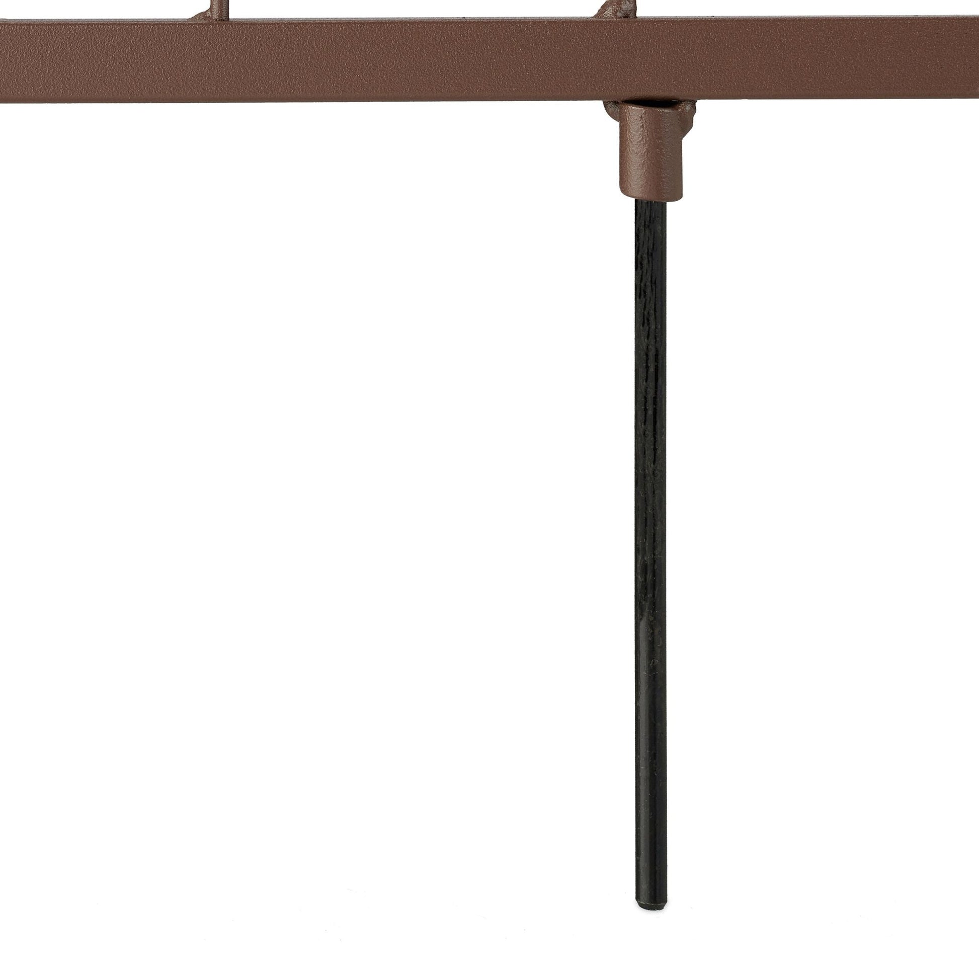 Beetzaun Metall 4-tlg. Braun-Schwarz von Relaxdays