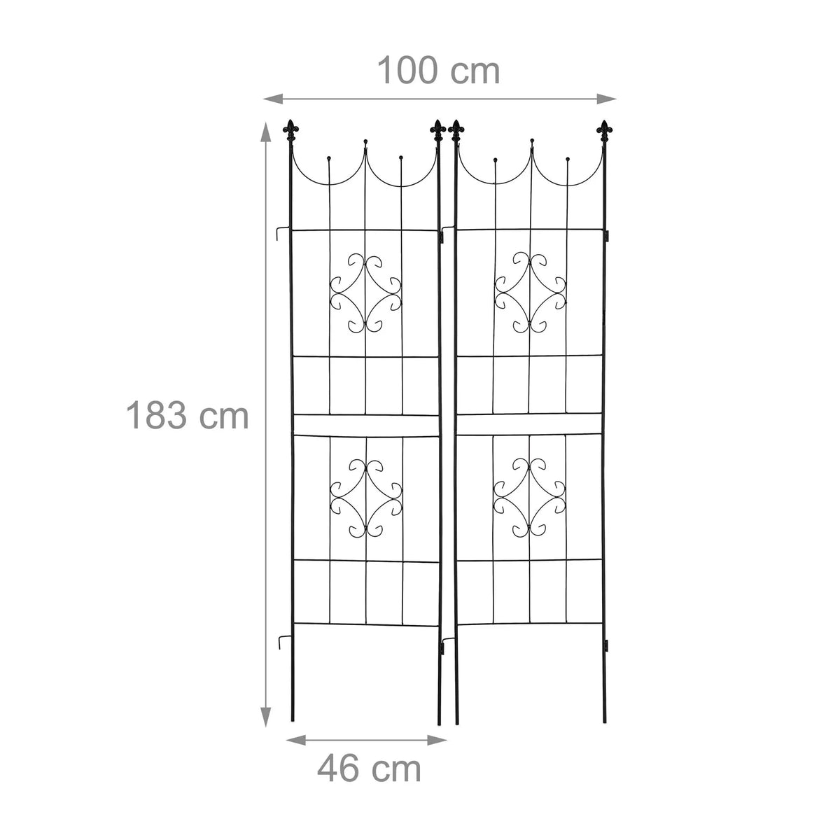 Rankgitter Metall 2er-Set Schwarz von Relaxdays
