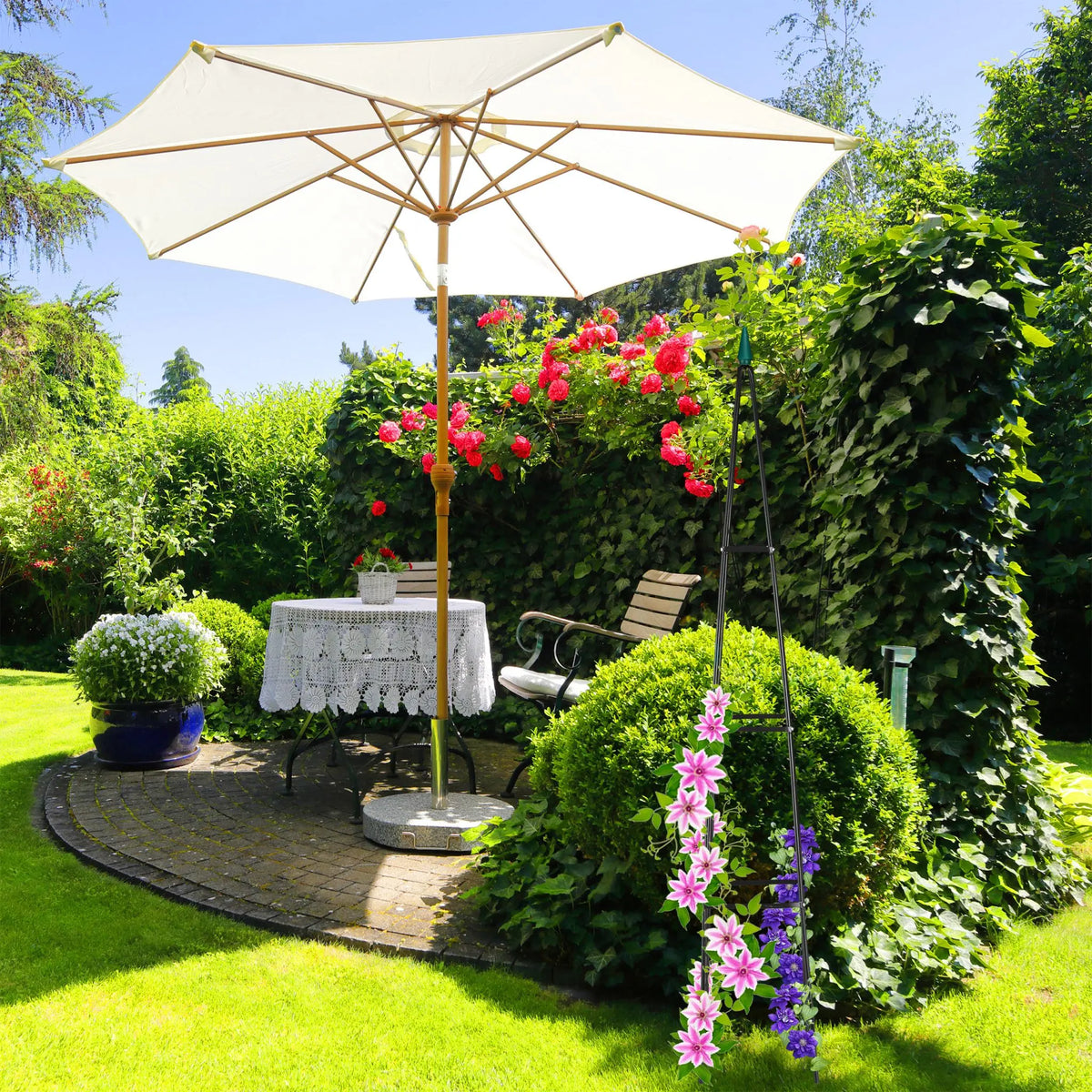Rankhilfe 190cm Dunkelgrün-Schwarz von Relaxdays