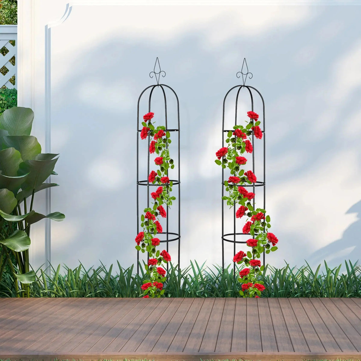 Rankhilfe 200cm 2er-Set Schwarz von Relaxdays