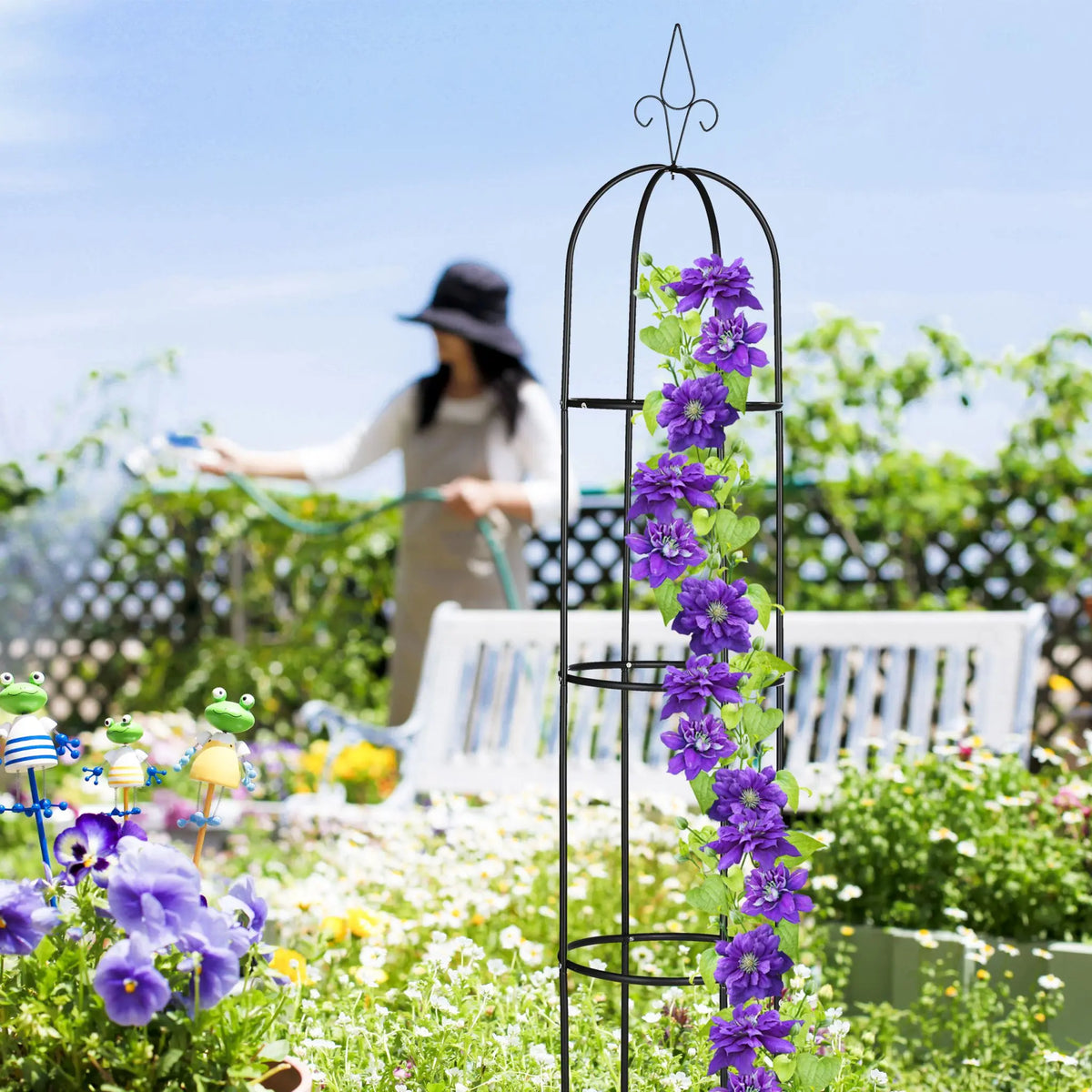 Rankhilfe 200cm 2er-Set Schwarz von Relaxdays