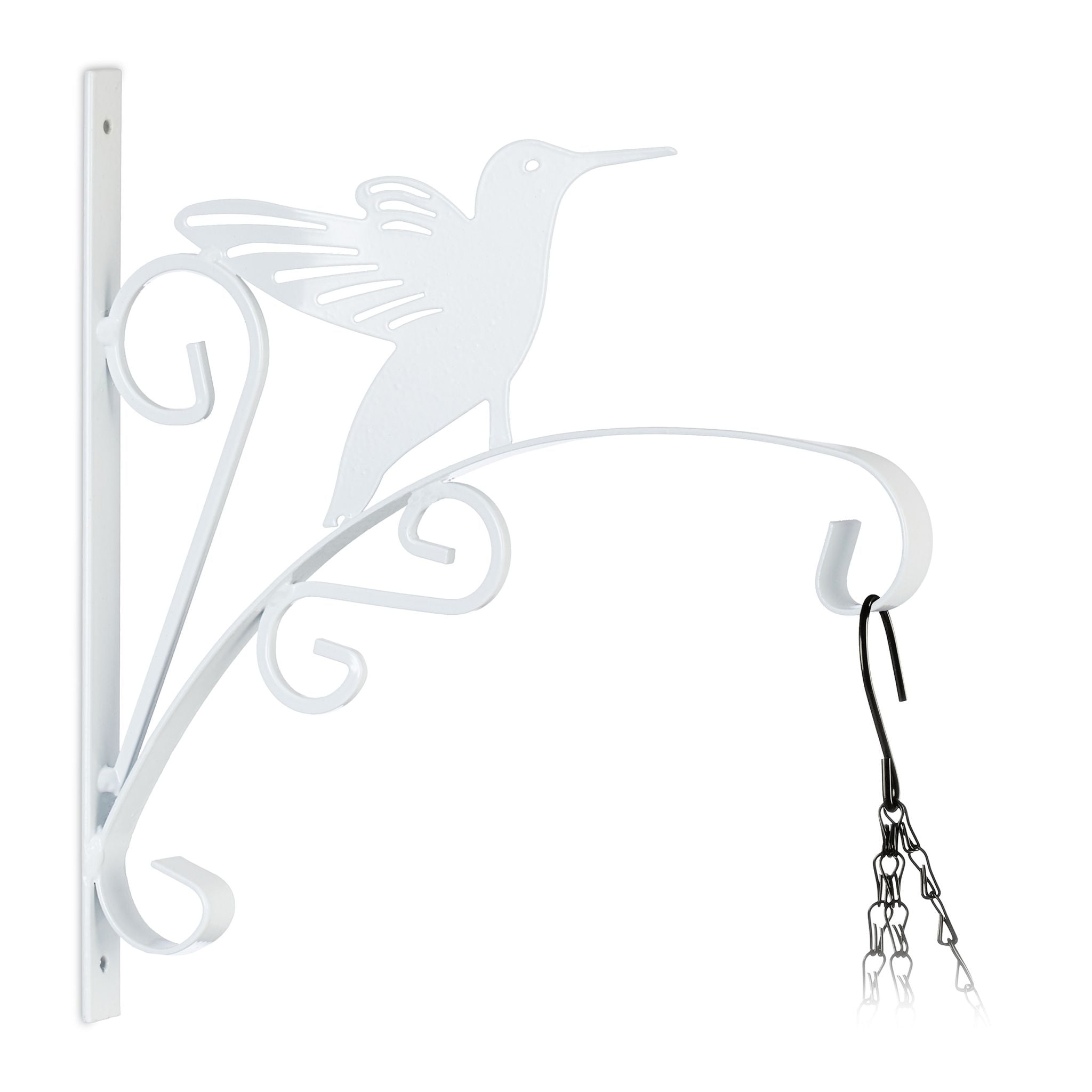 Blumenampelhalterung mit Vogelmotiv Weiss von Relaxdays