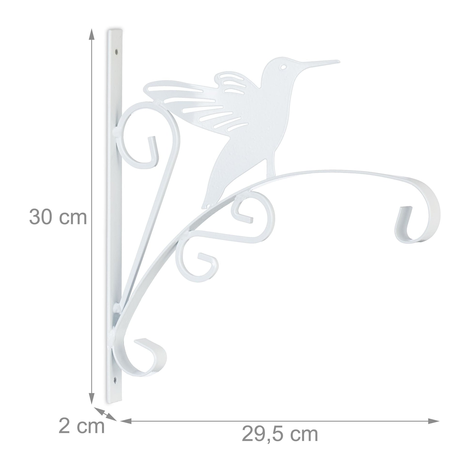 Blumenampelhalterung mit Vogelmotiv Weiss von Relaxdays