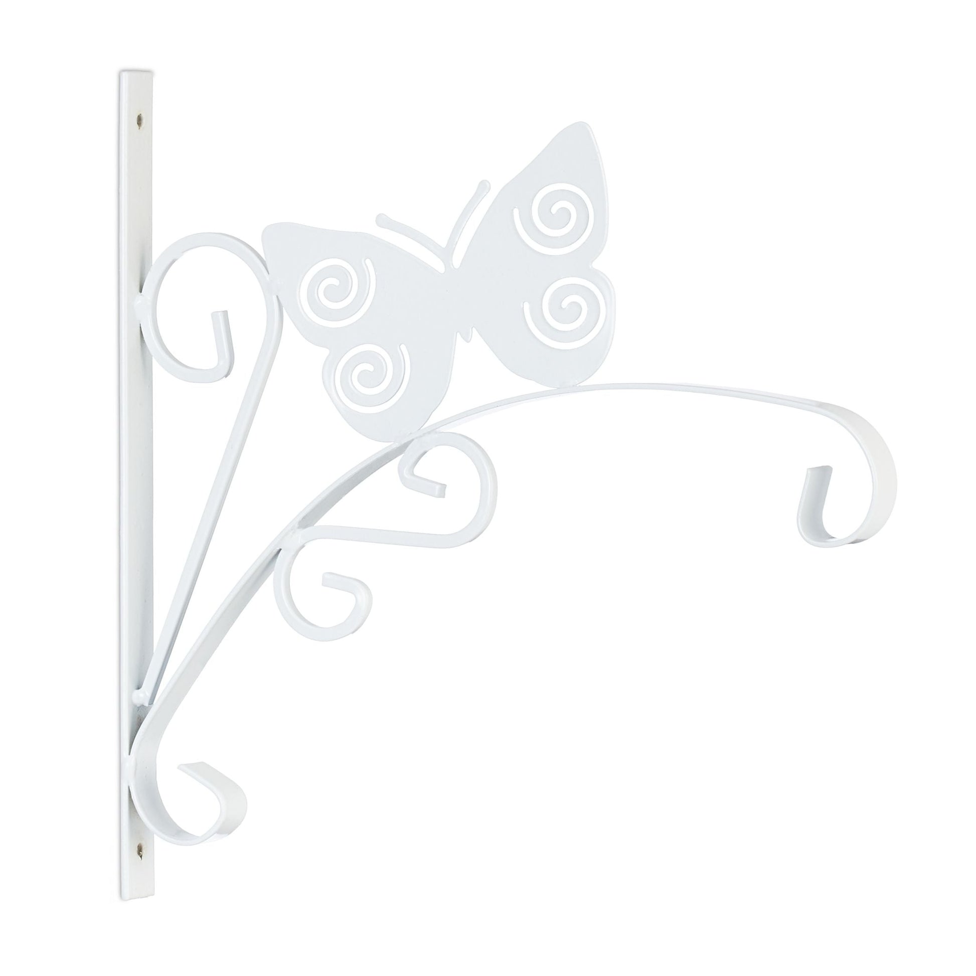 Blumenampelhalterung mit Schmetterling Weiss von Relaxdays