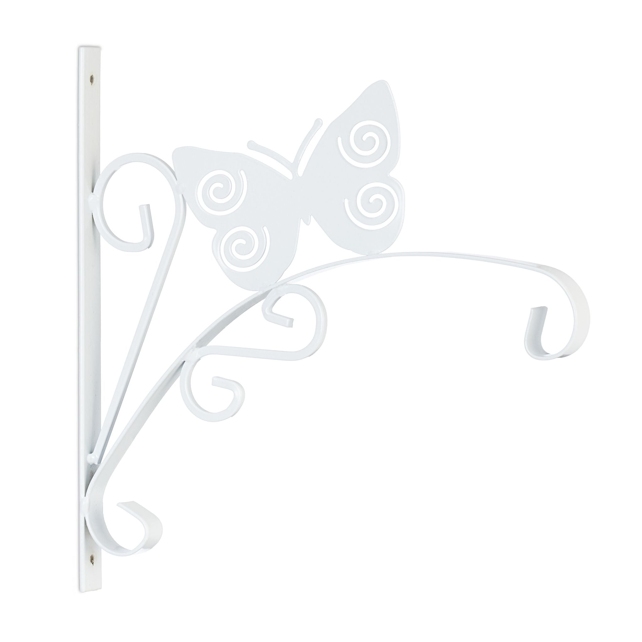 Blumenampelhalterung mit Schmetterling Weiss von Relaxdays