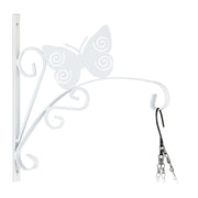 Blumenampelhalterung mit Schmetterling Weiss von Relaxdays