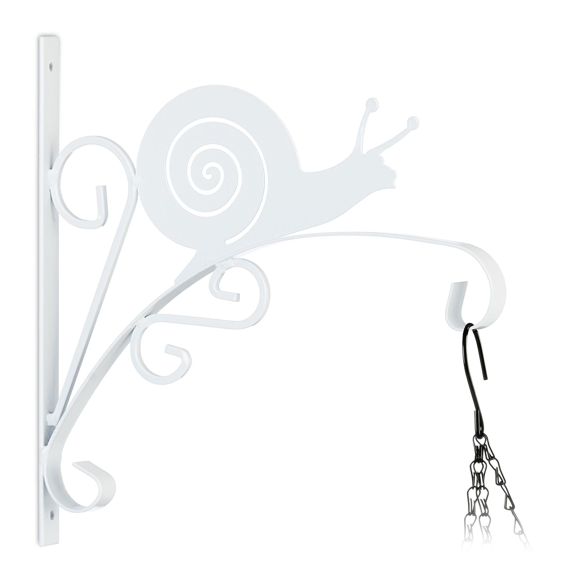Blumenampelhalterung mit Schnecke Weiss von Relaxdays
