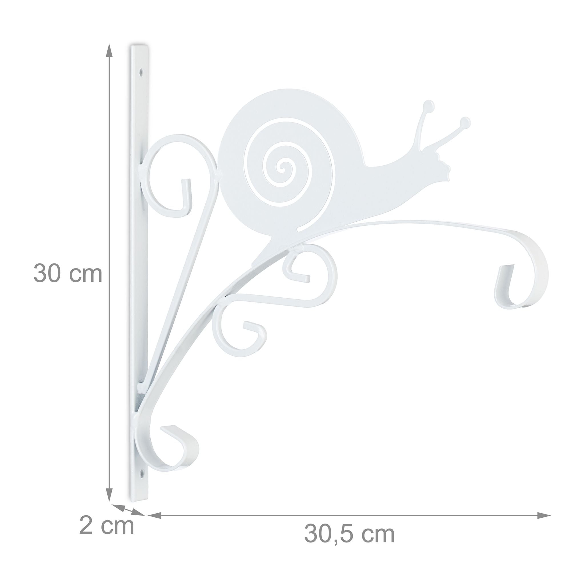 Blumenampelhalterung mit Schnecke Weiss von Relaxdays