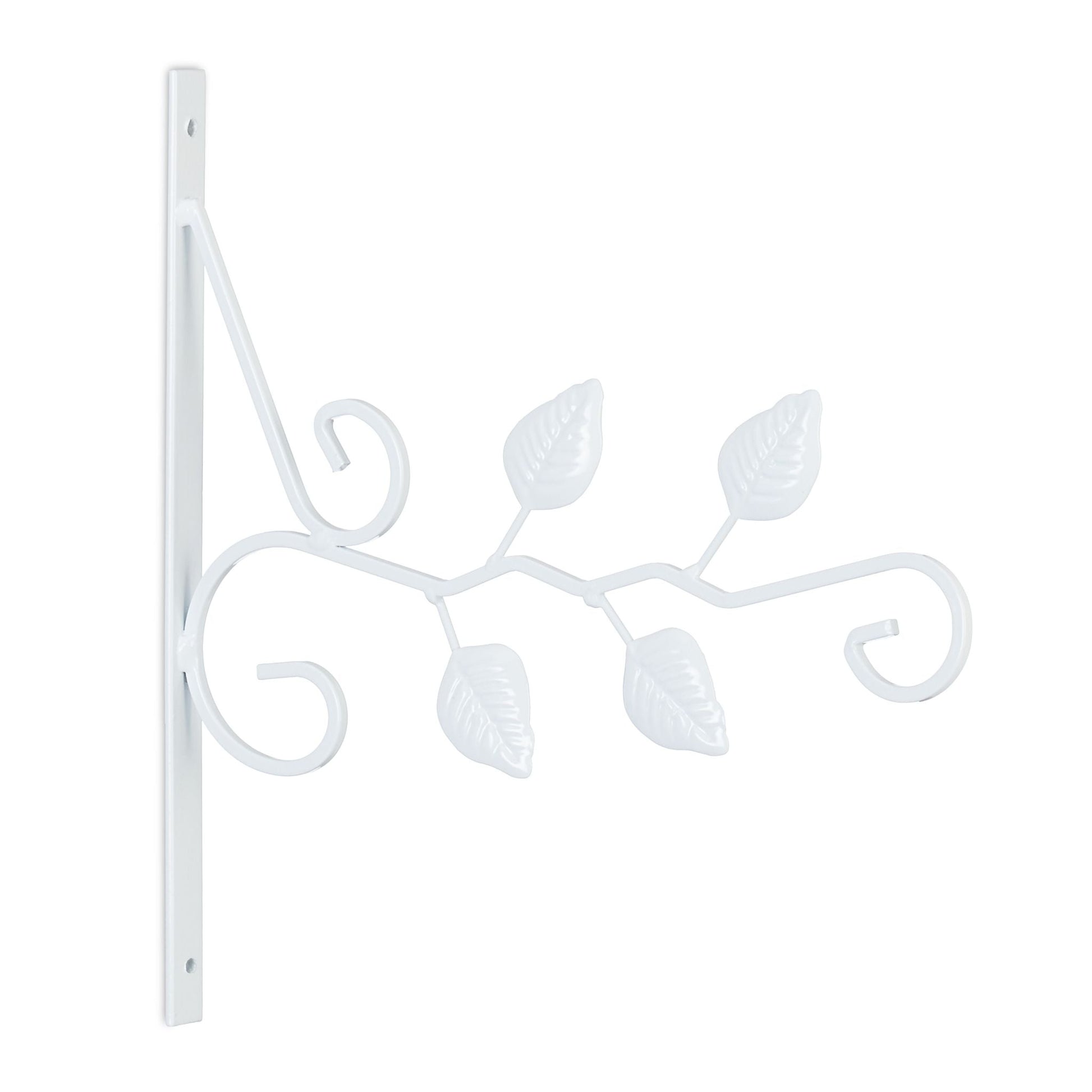 Blumenampelhalterung mit Blättern Weiss von Relaxdays
